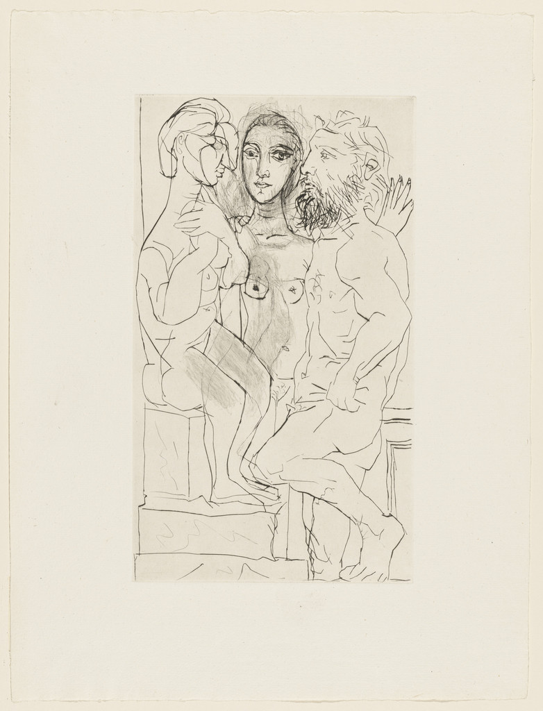 Sculptor, Model and Sculpture: Seated Woman (Sculpteur, modèle et sculpture: femme assise) from the Vollard Suite (Suite Vollard)