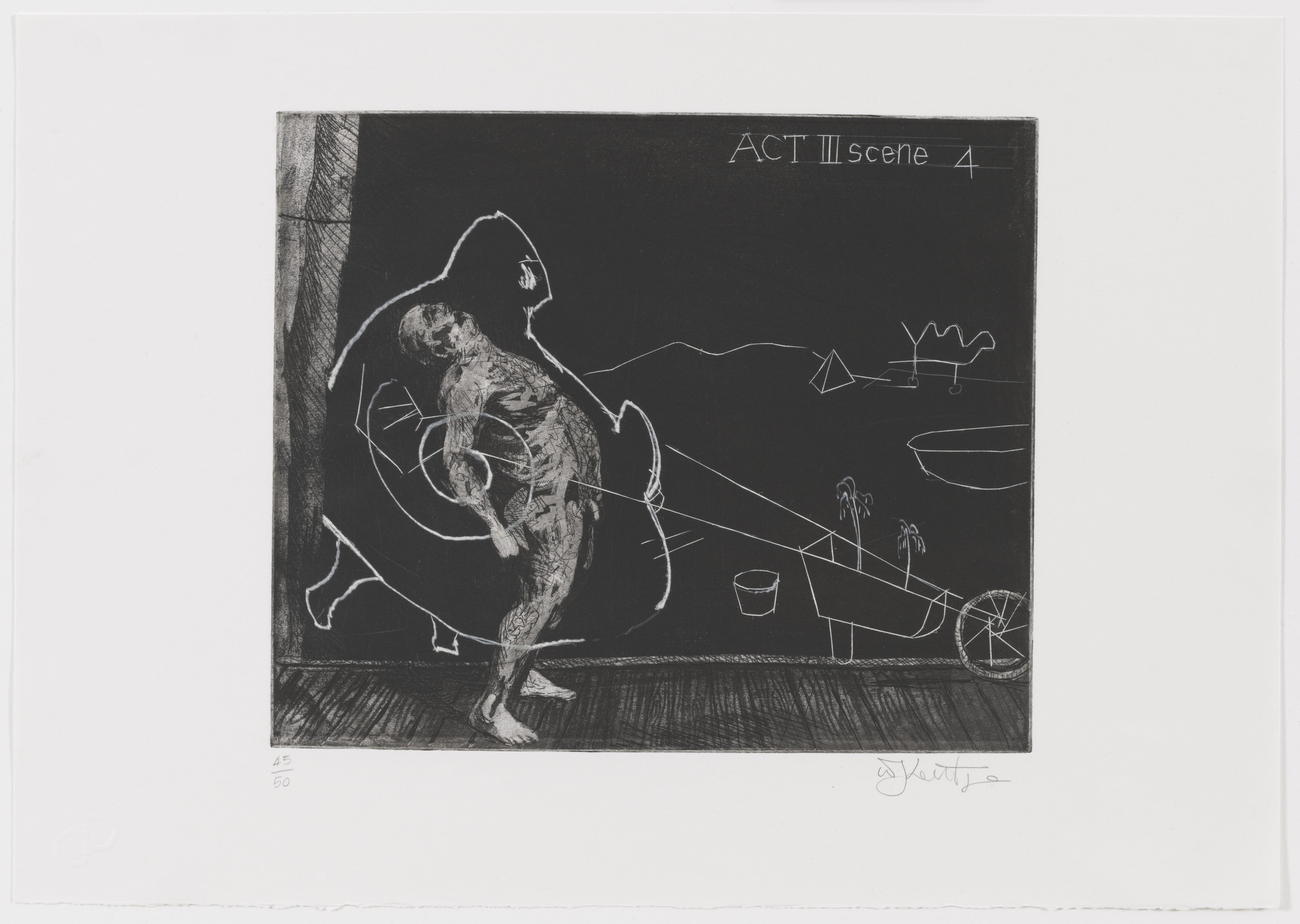 William Kentridge. Act III Scene 4 from Ubu Tells the Truth. 1996–97
