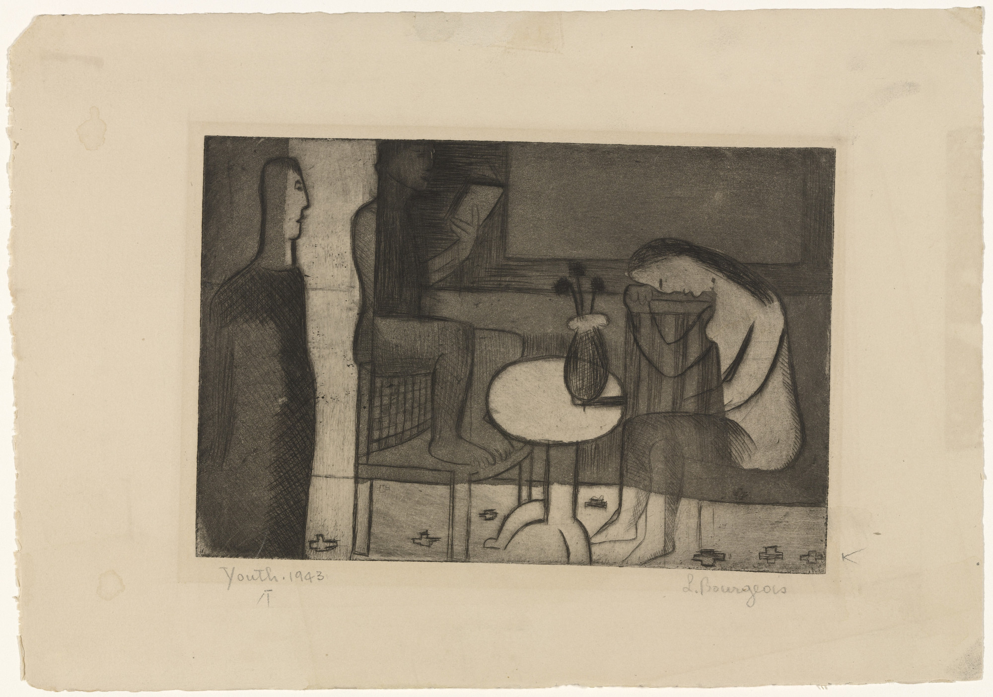 Louise Bourgeois. Youth, state VIII of X, variant