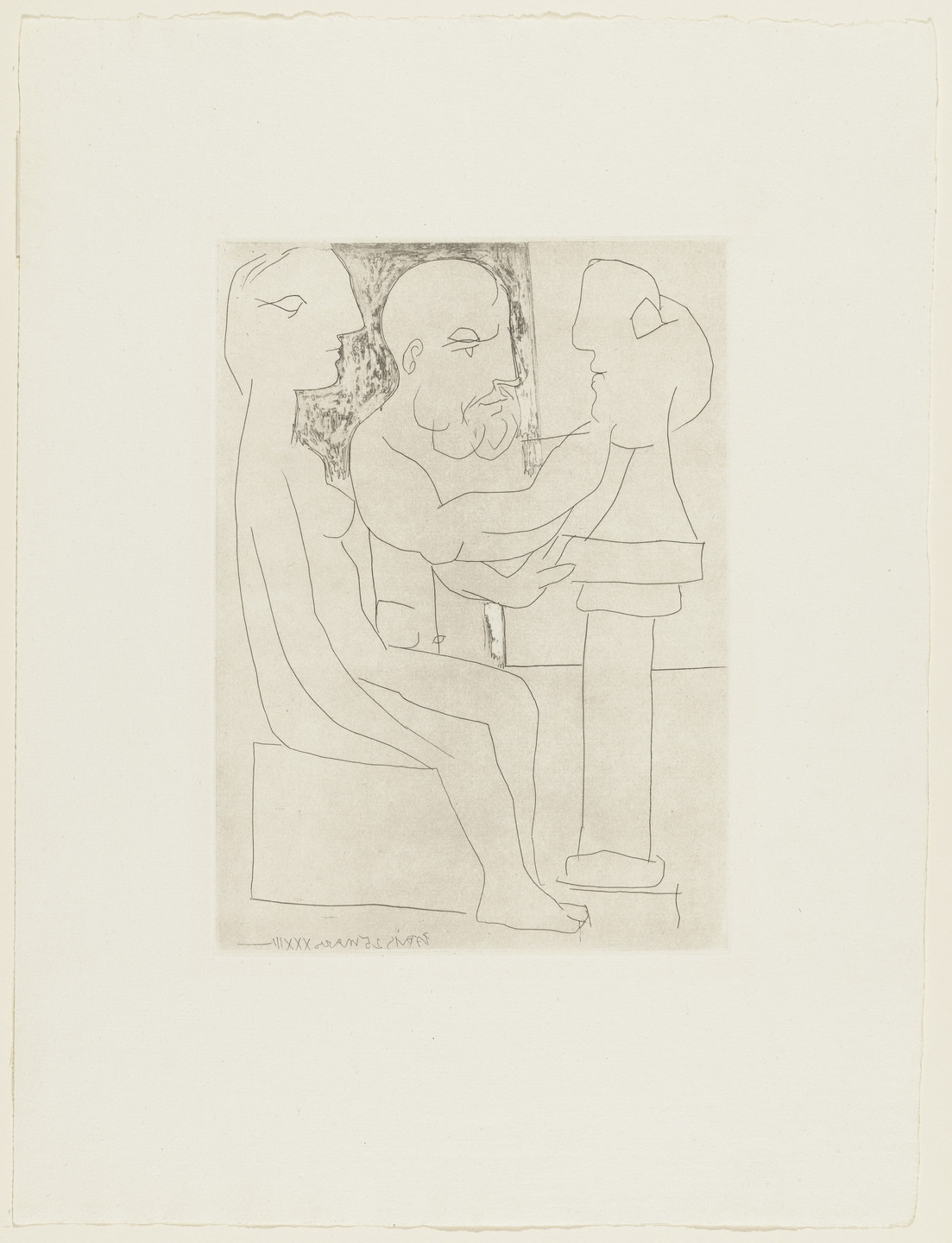 Pablo Picasso. Old Sculptor at Work I (Vieux sculpteur au travail. I) from the Vollard Suite (Suite Vollard). 1933, published 1939
