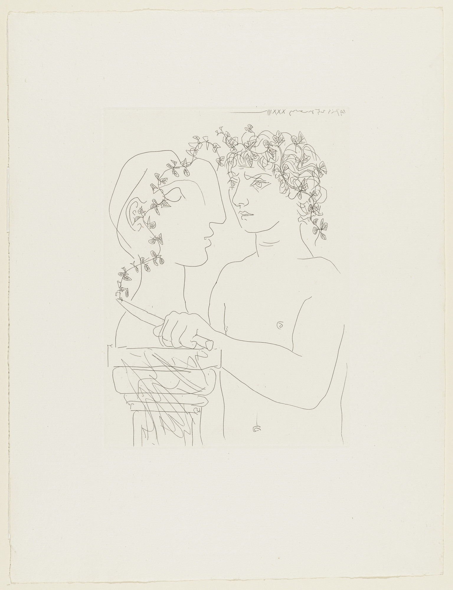 Pablo Picasso. Young Sculptor Finishing a Plaster (Jeune sculpteur finissant un plâtre) from the Vollard Suite (Suite Vollard)