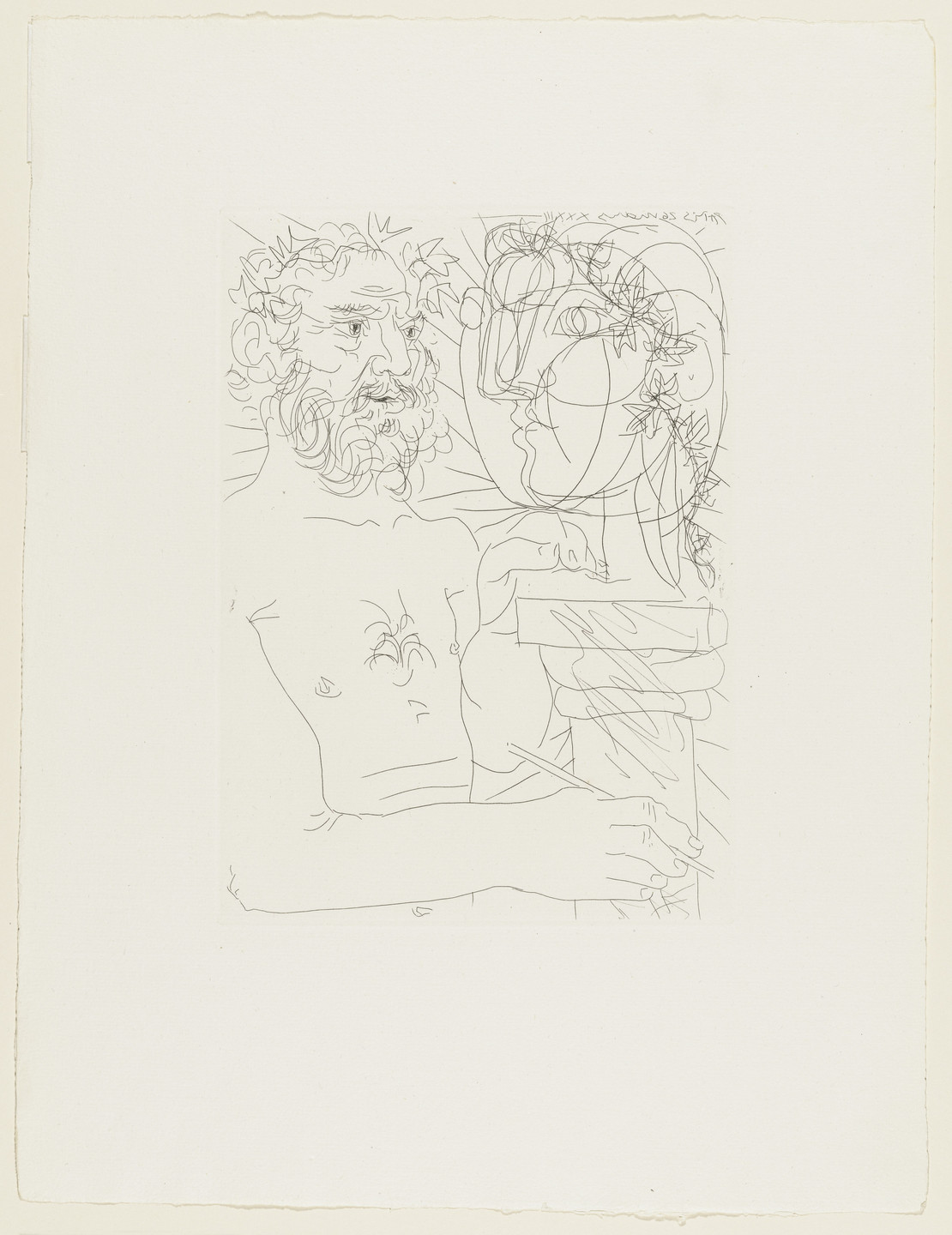 Pablo Picasso. Old Sculptor at Work II (Vieux sculpteur au travail. II) from the Vollard Suite (Suite Vollard). 1933, published 1939