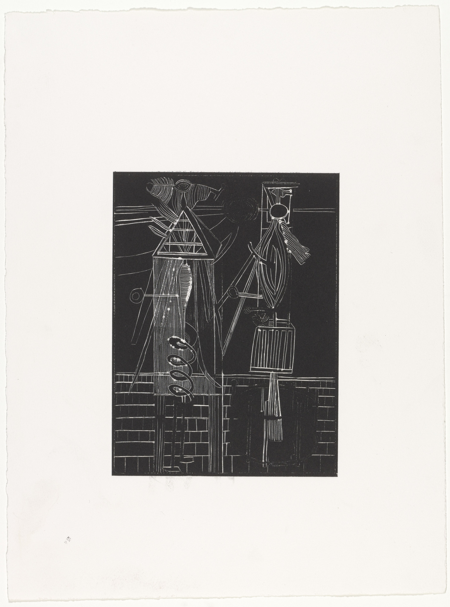 Louise Bourgeois. Plate 7 of 11, version 2 of 2, state IV of IX, from the illustrated book, He Disappeared into Complete Silence, second edition