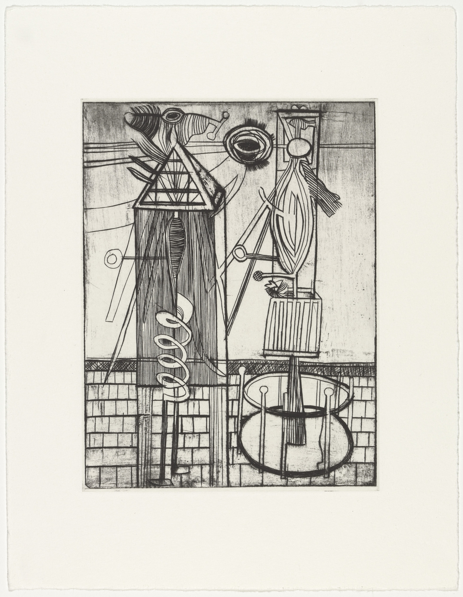 Louise Bourgeois. Plate 7 of 11, version 2 of 2, state II of IX, from the illustrated book, He Disappeared into Complete Silence, second edition