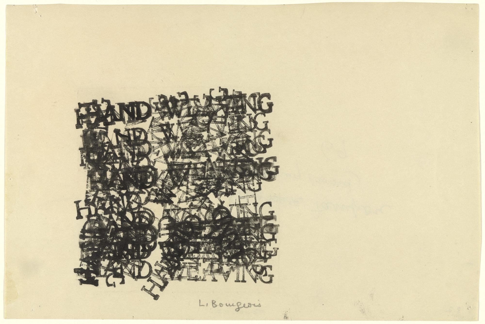 Louise Bourgeois. Weaving Word. 1969