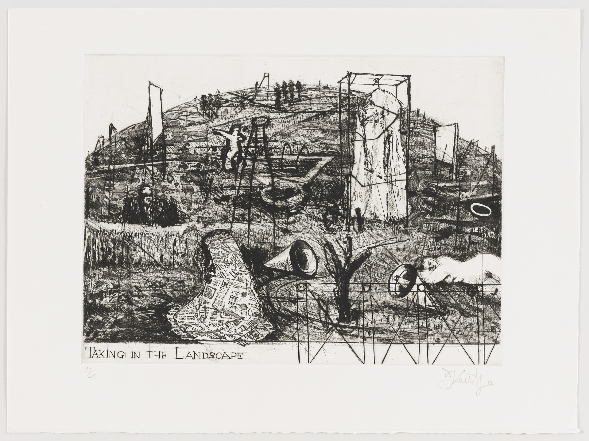 William Kentridge. Taking in the Landscape from Little Morals. 1991