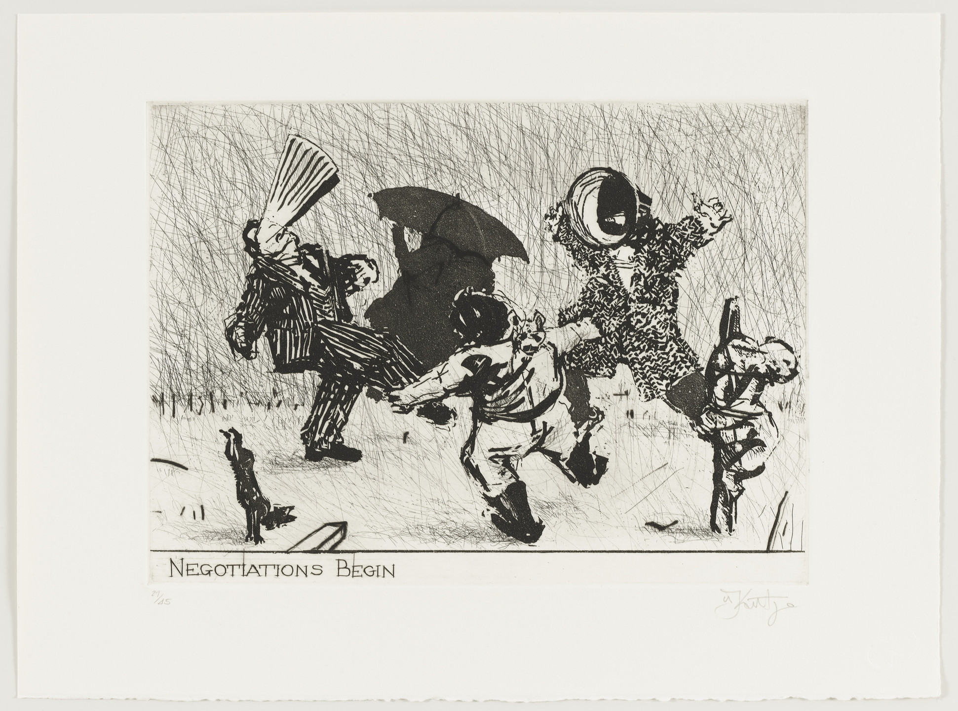William Kentridge. Negotiations Begin from Little Morals. 1991