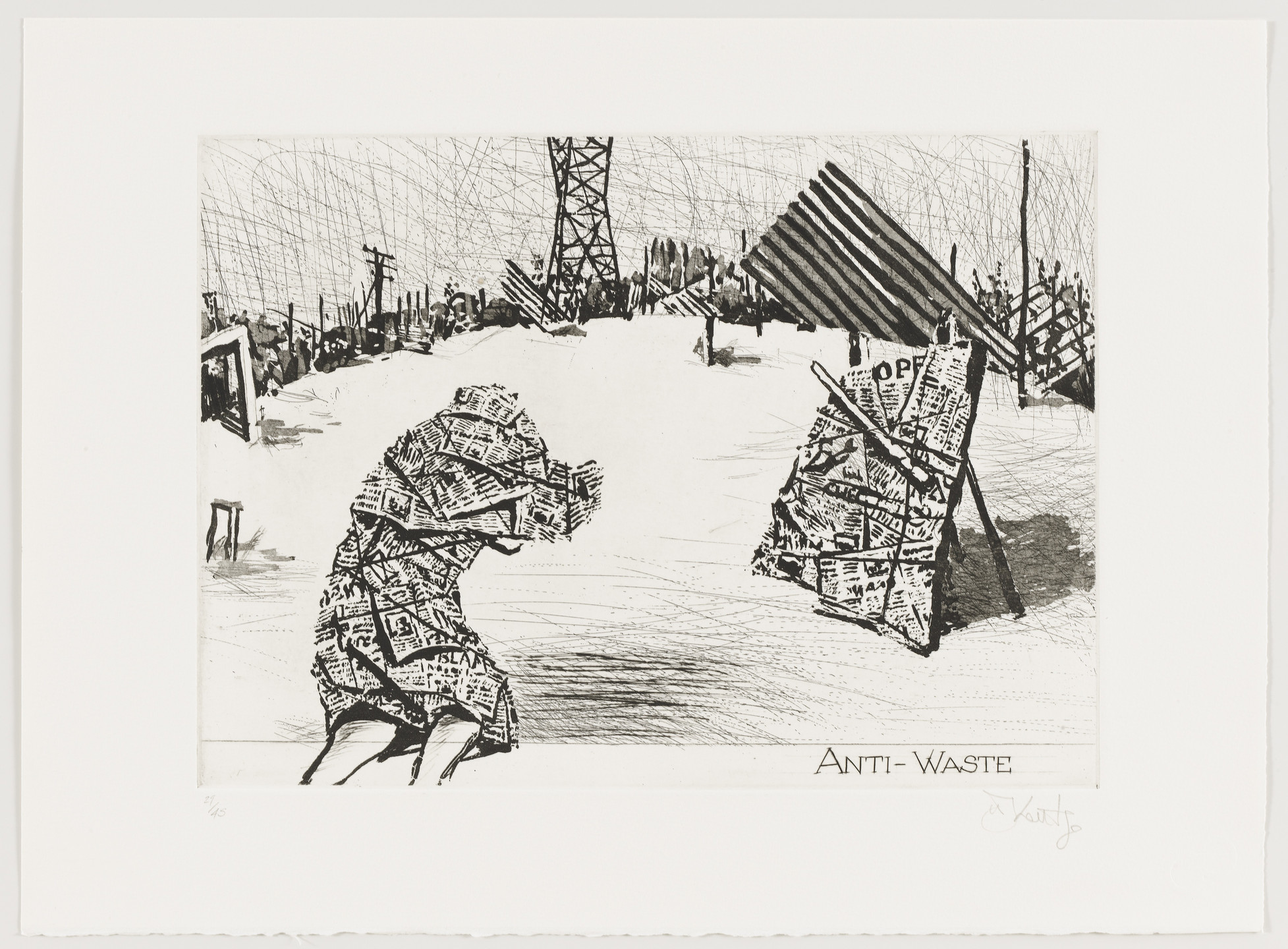 William Kentridge. Anti-Waste from Little Morals. 1991