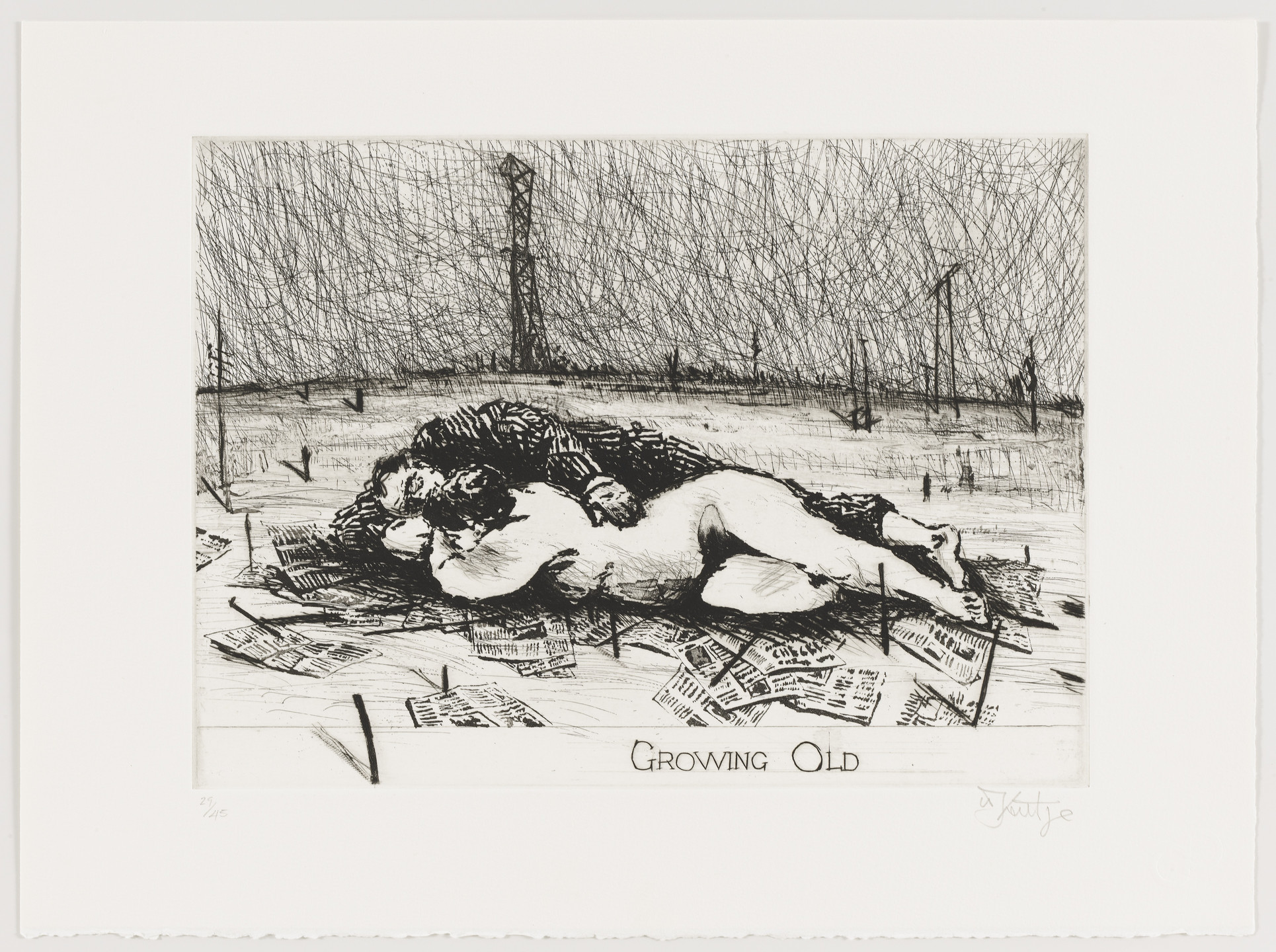 William Kentridge. Growing Old from Little Morals. 1991