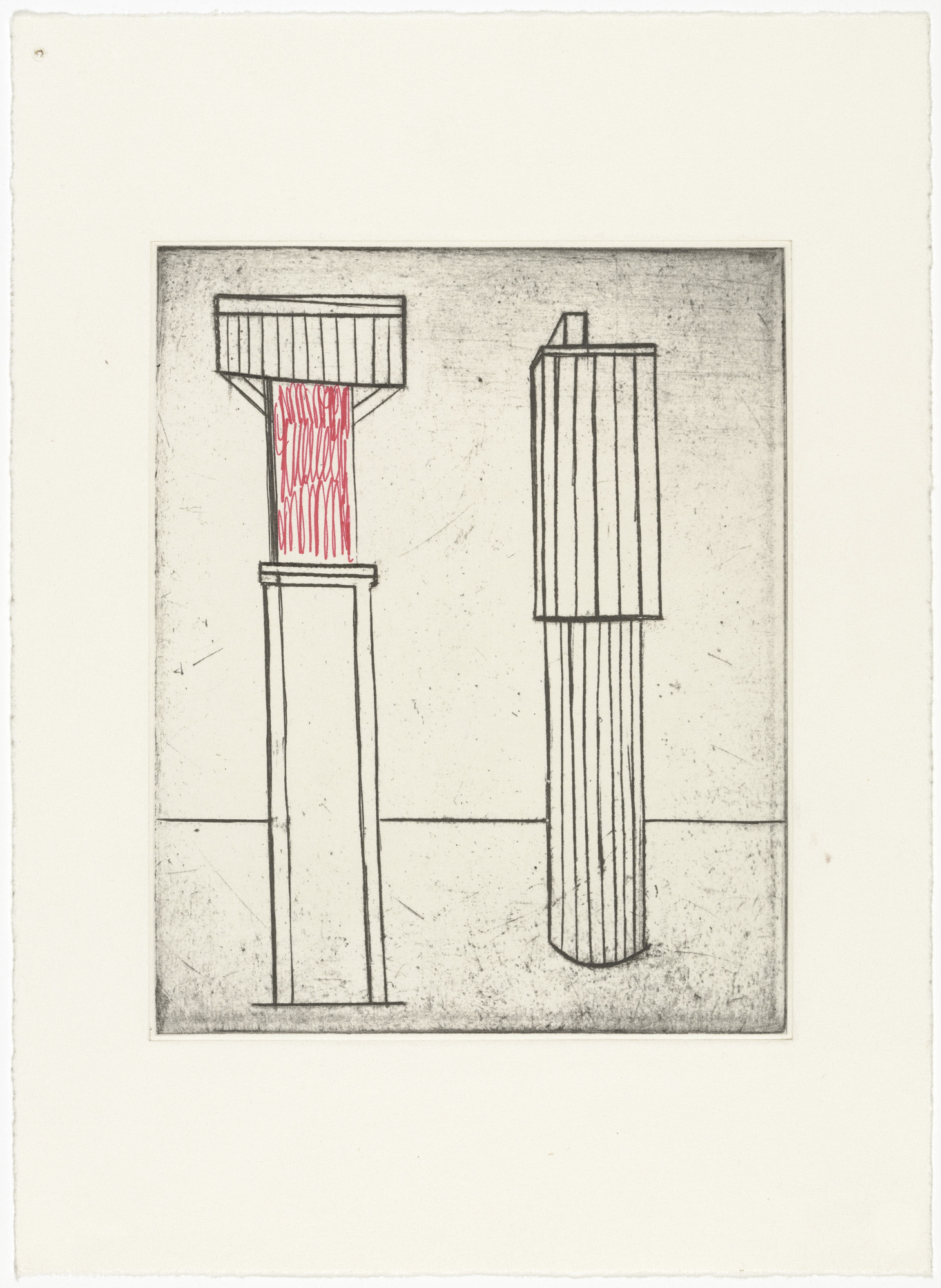 Louise Bourgeois. Plate 2 of 11, version 3 of 3, state I of IV, variant, from the illustrated book, He Disappeared into Complete Silence, second edition