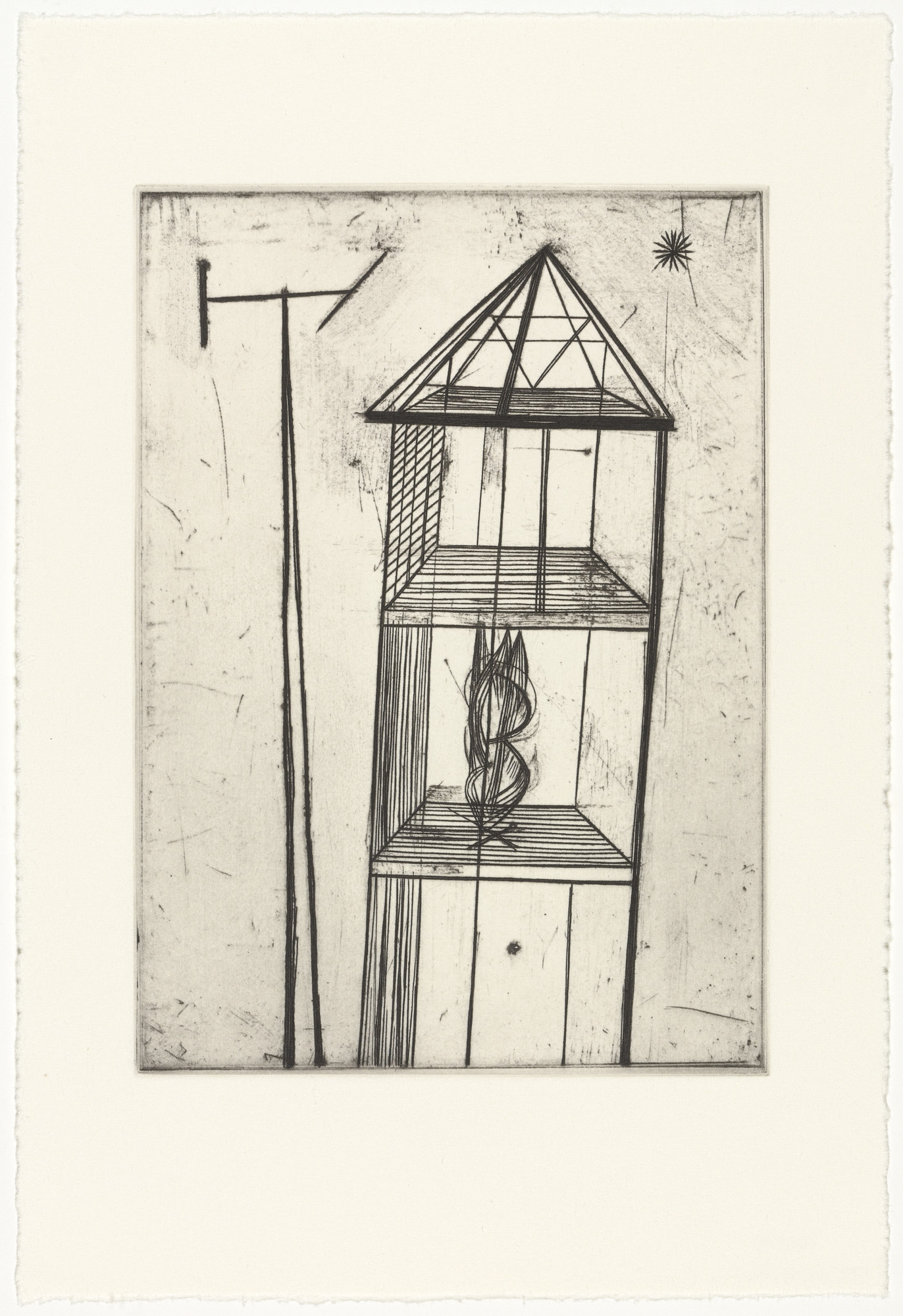 Louise Bourgeois. Plate 4 of 11, version 3 of 3, state II of II, from the illustrated book, He Disappeared into Complete Silence, second edition