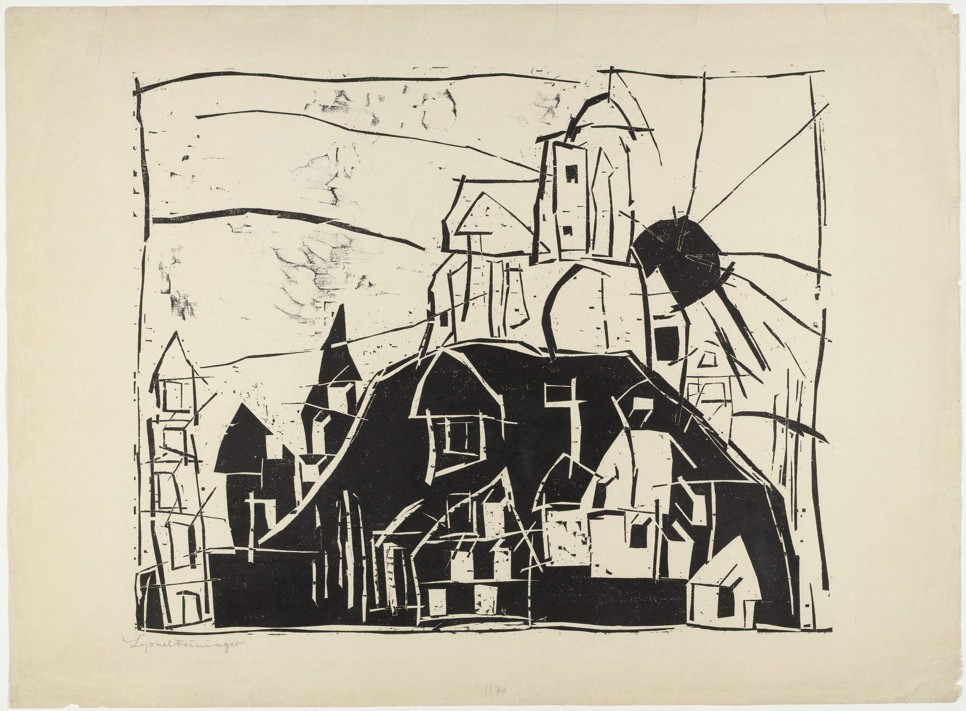 Lyonel Feininger. City on the Mountain (Stadt auf dem Berge). 1918
