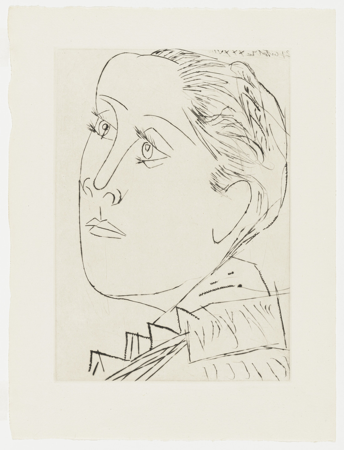 Pablo Picasso. Portrait of Dora Maar with Chignon I (Portrait de Dora Maar au chignon I). 1936, printed 1942