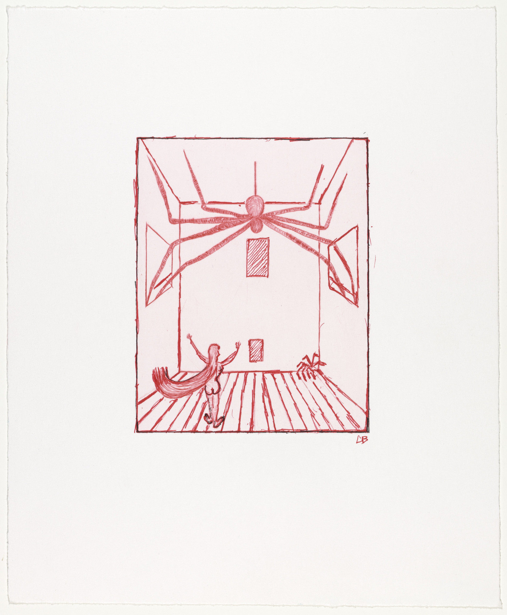 Louise Bourgeois. Spider, plate 11 of 11, version 1 of 3, state VI of VI, variant, from the illustrated book, He Disappeared into Complete Silence, second edition