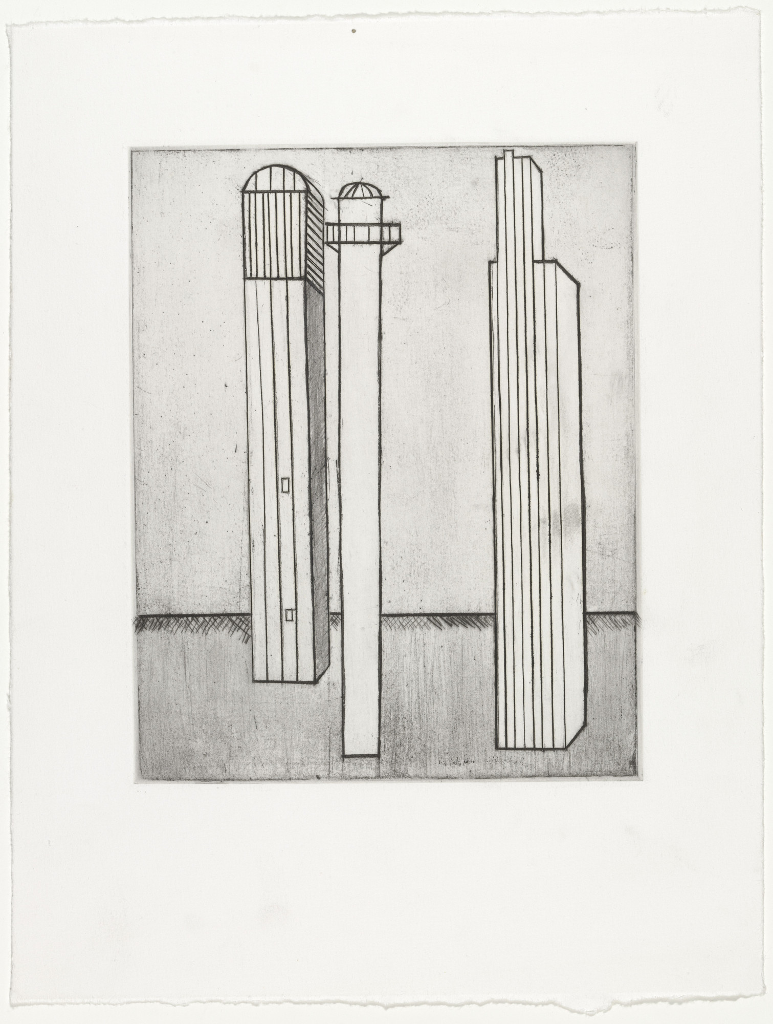 Louise Bourgeois. Plate 3 of 11, version 5 of 5, state VI of VII, variant, from the illustrated book, He Disappeared into Complete Silence, second edition
