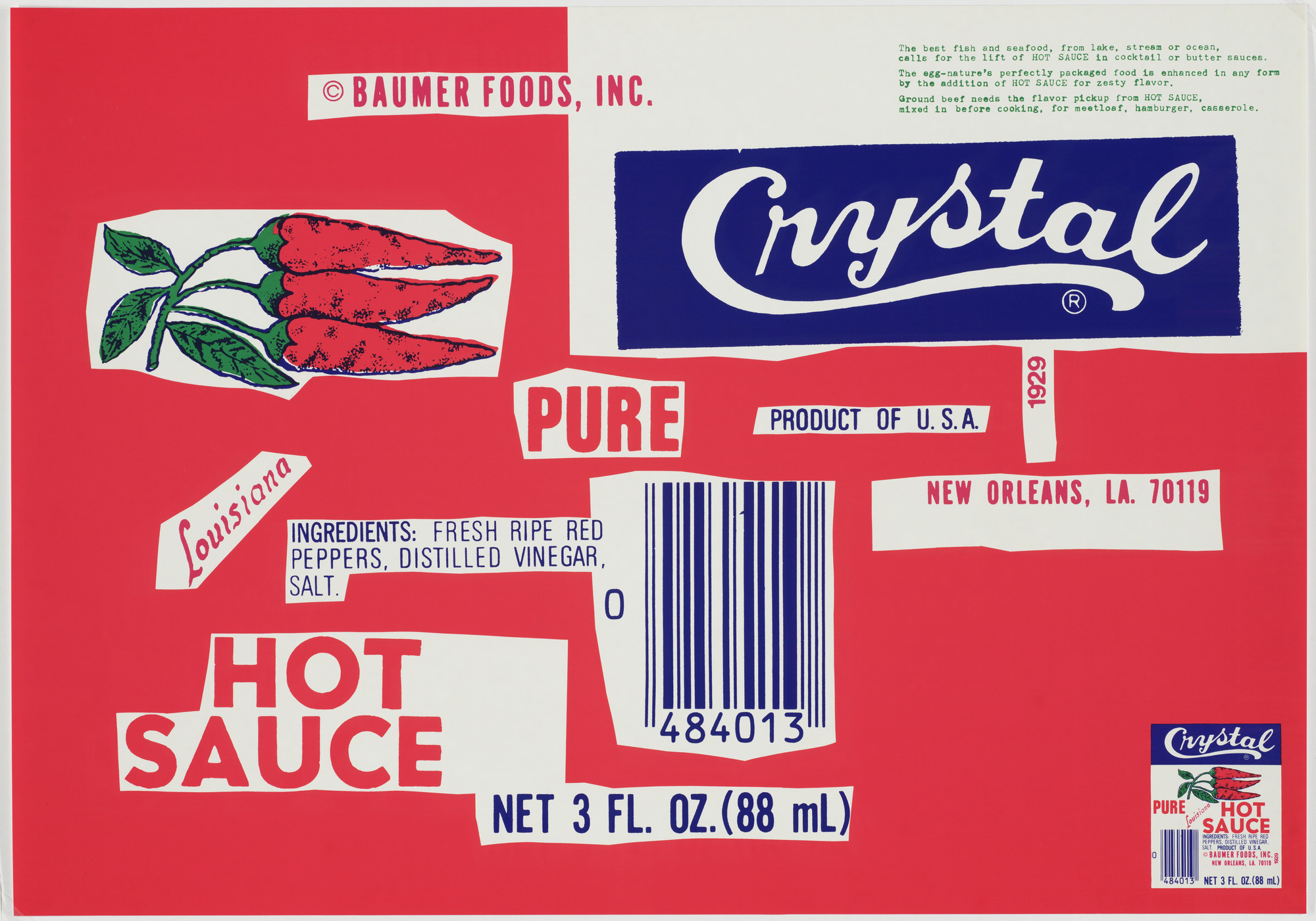 Akira Inada. Crystal Louisiana Hot Sauce. 1982