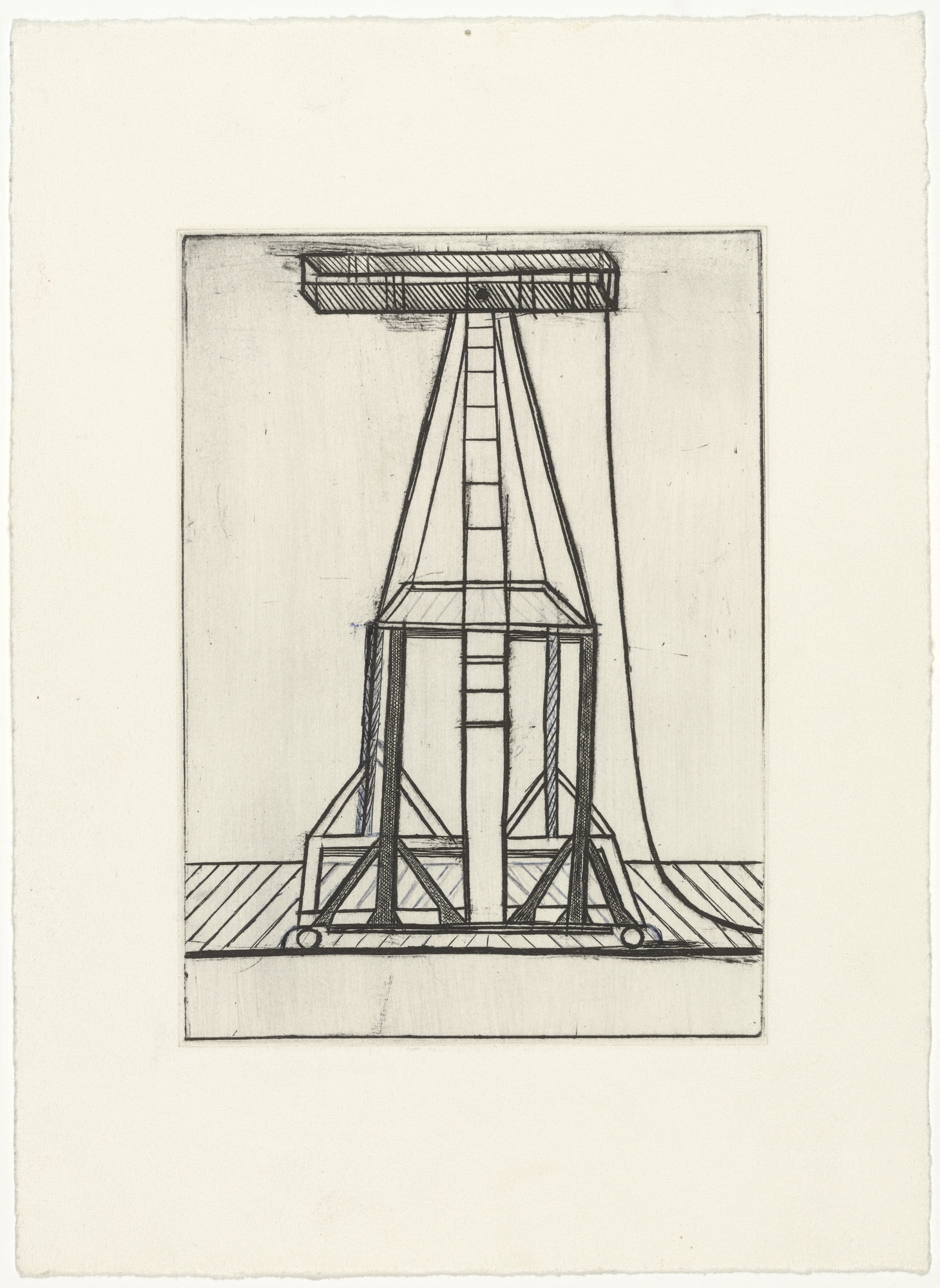 Louise Bourgeois. Plate 5 of 11, version 3 of 3, state II of X, variant, from the illustrated book, He Disappeared into Complete Silence, second edition