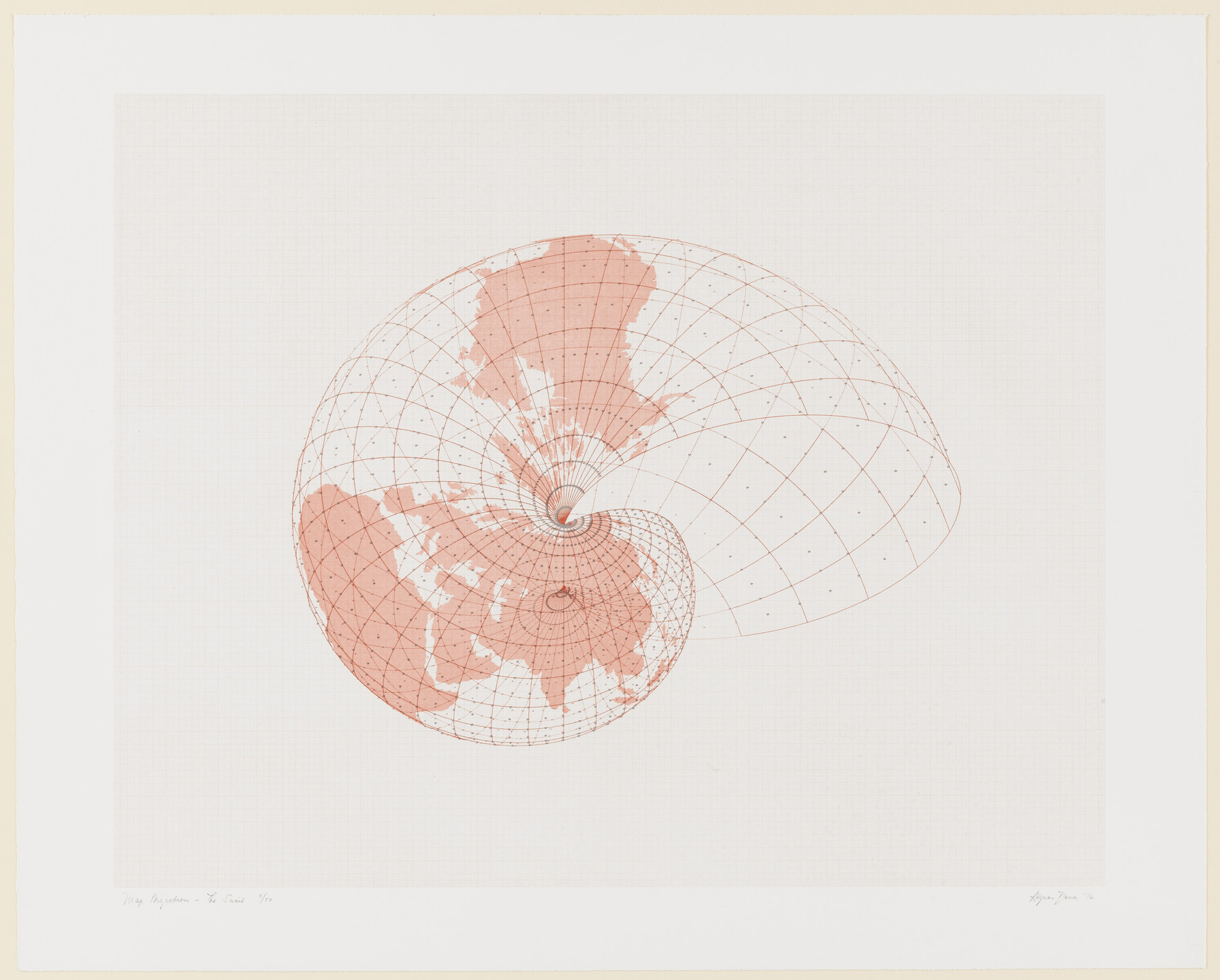 Agnes Denes. Map Projections - The Snail. 1976