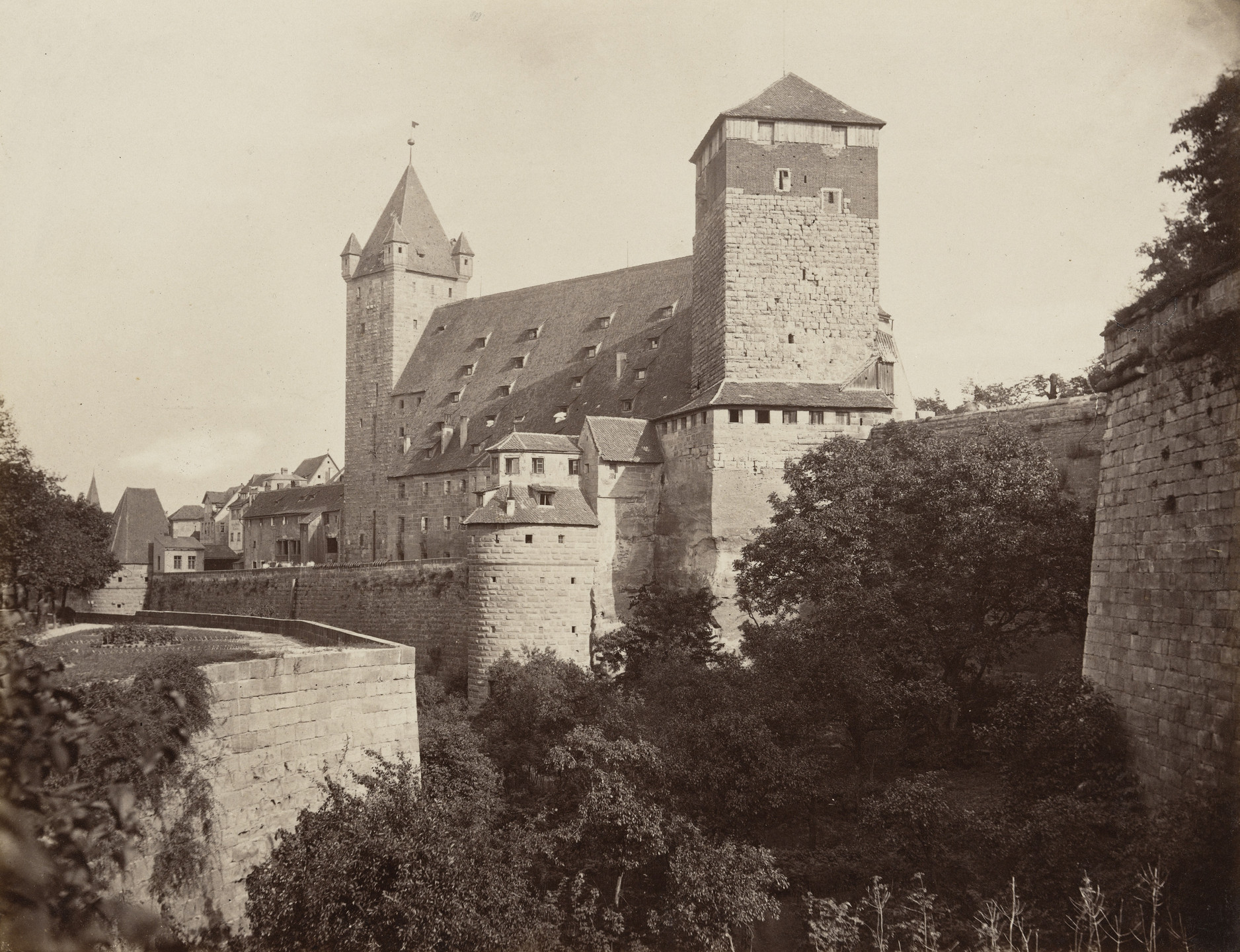Johann Hahn. Der Fünfeckige Turm Mit Der Kaiserstallung Und Dem Lug Ins Land. 1871