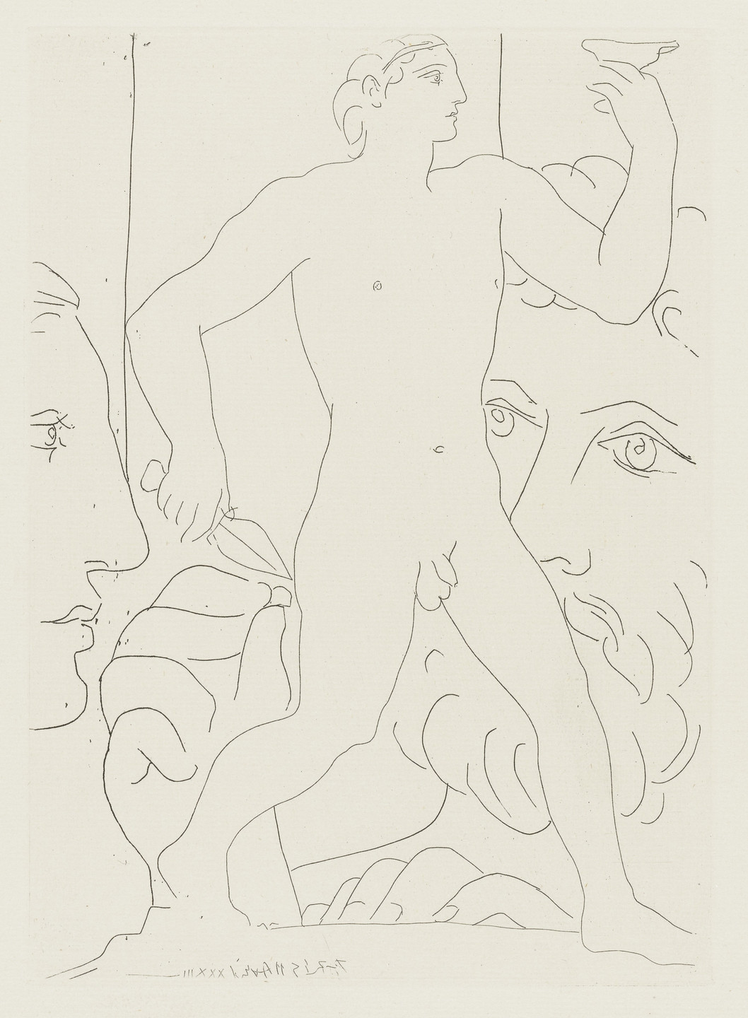Pablo Picasso. Marie-Thérèse, Sculptor at Work, and Sculpture Representing a Greek Athlete (Marie-Thérèse, sculpteur au travail, et sculpture représentant un athlète grec) from the Vollard Suite (Suite Vollard). 1933, published 1939