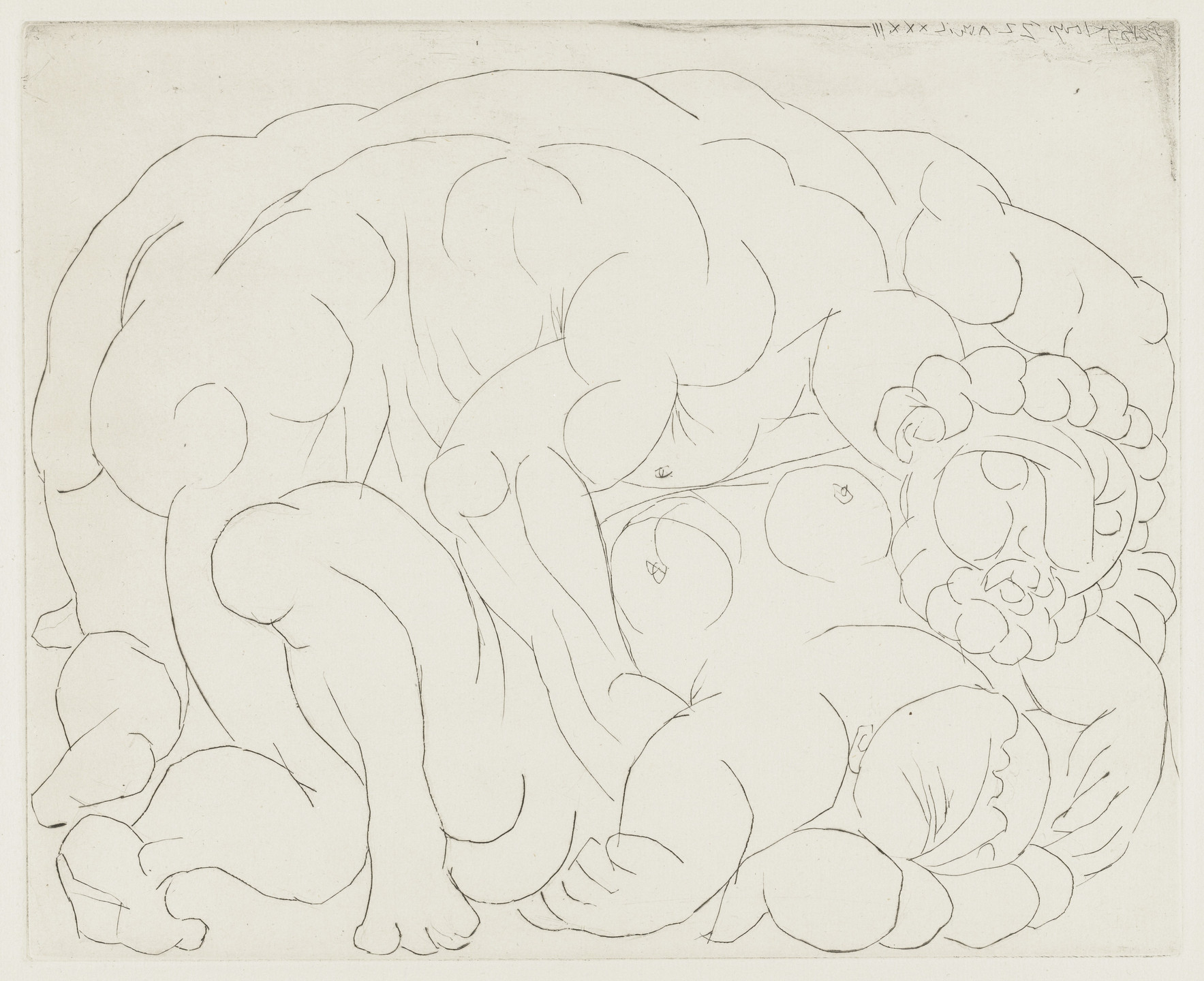 Pablo Picasso. The Embrace I (L'Étreinte. I) from the Vollard Suite (Suite Vollard). 1933, published 1939
