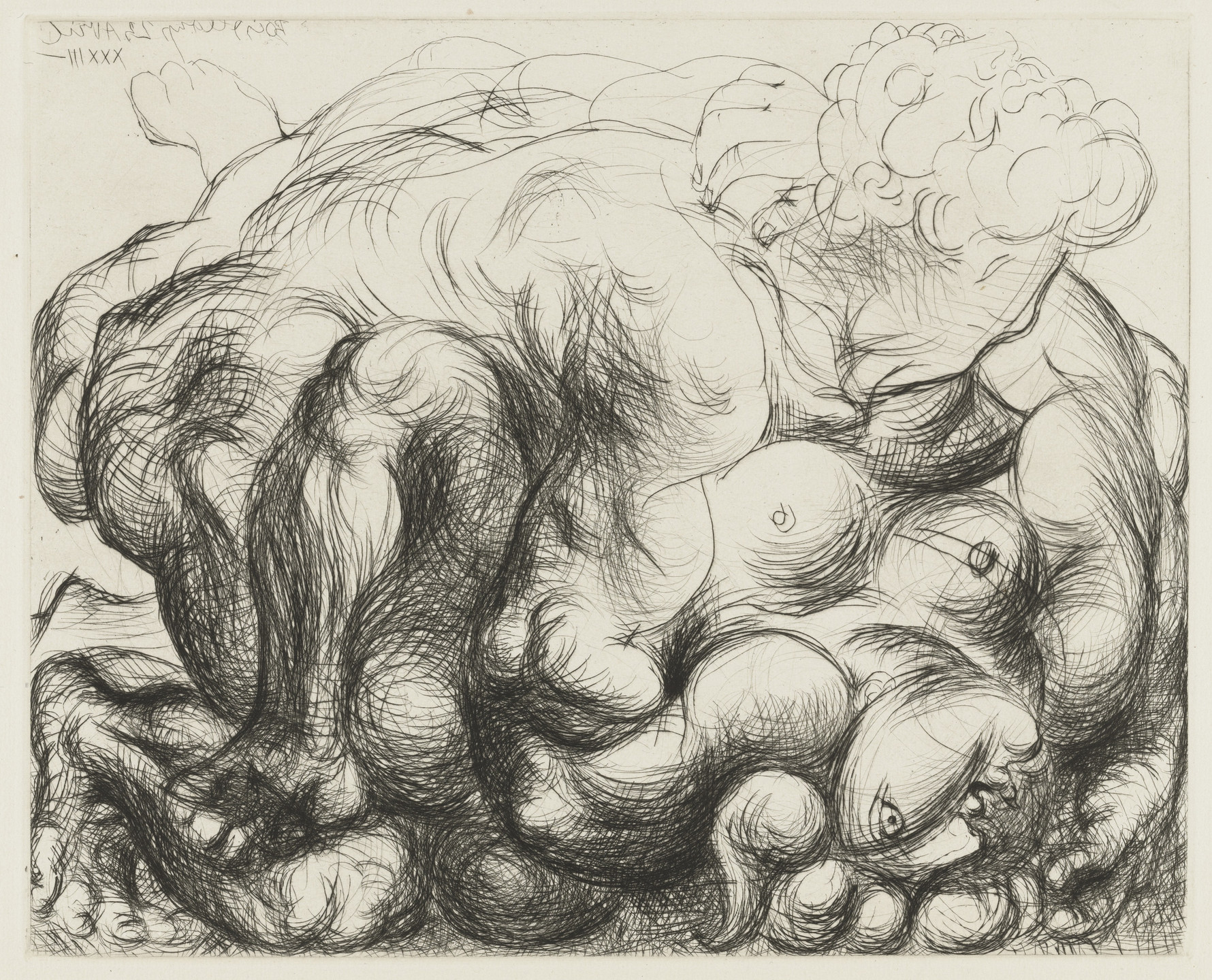 Pablo Picasso. The Embrace III (L'Étreinte. III) from the Vollard Suite (Suite Vollard). 1933, published 1939