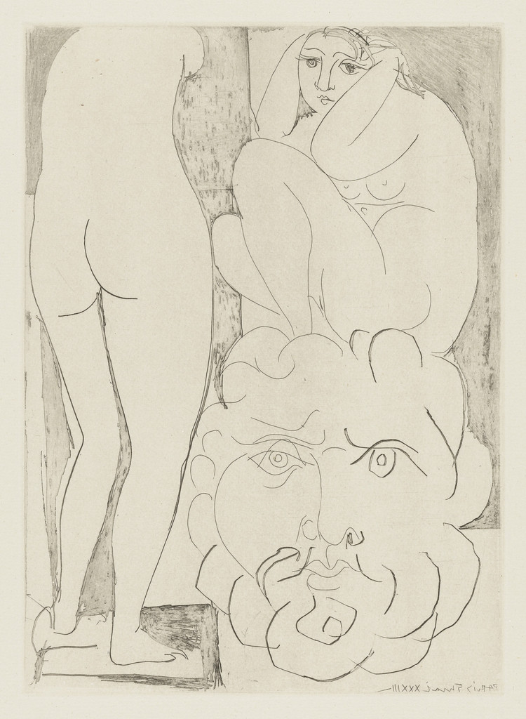 Dreamy and Anxious Woman in the Sculpture Studio (Femme songeuse et inquiète dans l'atelier de sculpure) from the Vollard Suite (Suite Vollard)