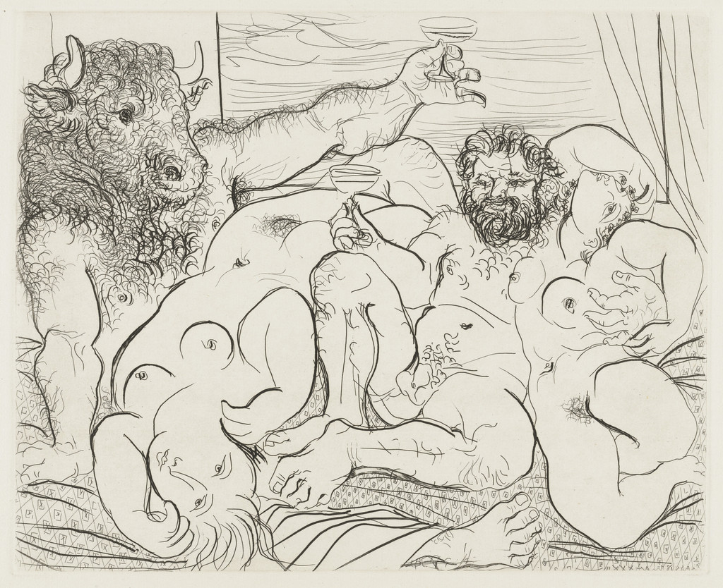 Bacchanal with Minotaur (Scène bacchique au Minotaure) from the Vollard Suite (Suite Vollard)