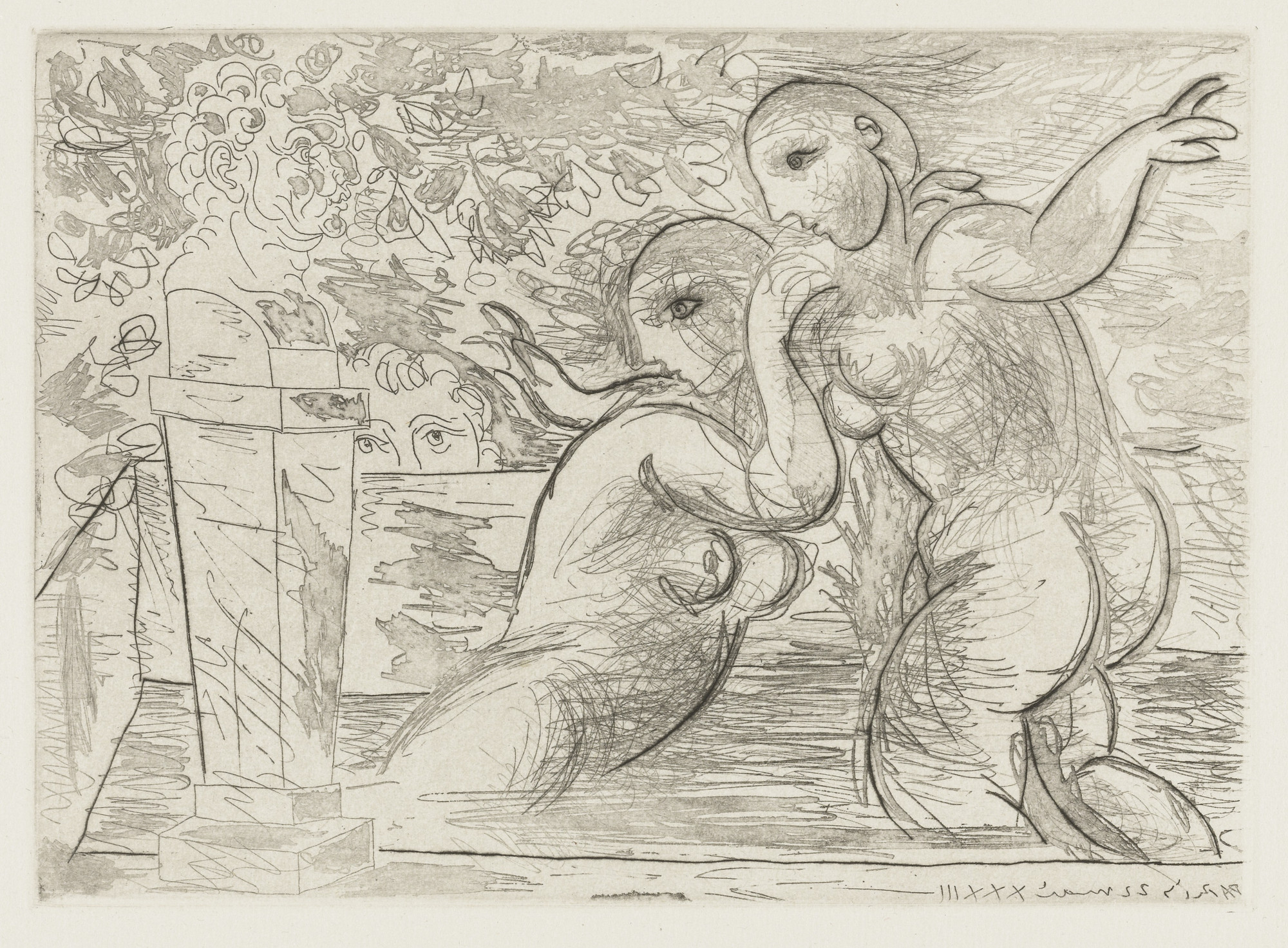 Pablo Picasso. The Surprised Bathers (Les Baigneuses surprises) from the Vollard Suite (Suite Vollard)