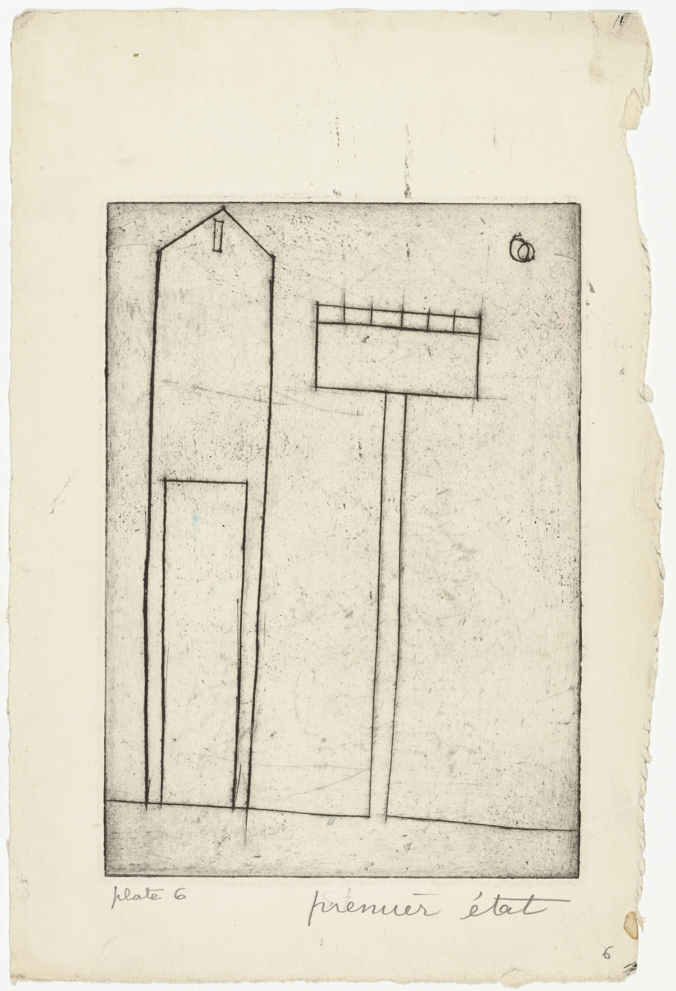 Louise Bourgeois. Plate 6 of 9, version 3 of 5, state I of IV, from the illustrated book, He Disappeared into Complete Silence