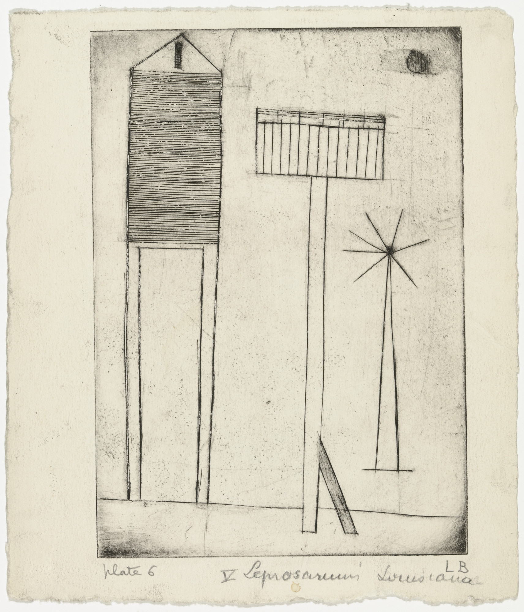 Louise Bourgeois. Plate 6 of 9, version 3 of 5, state II of IV, from the illustrated book, He Disappeared into Complete Silence
