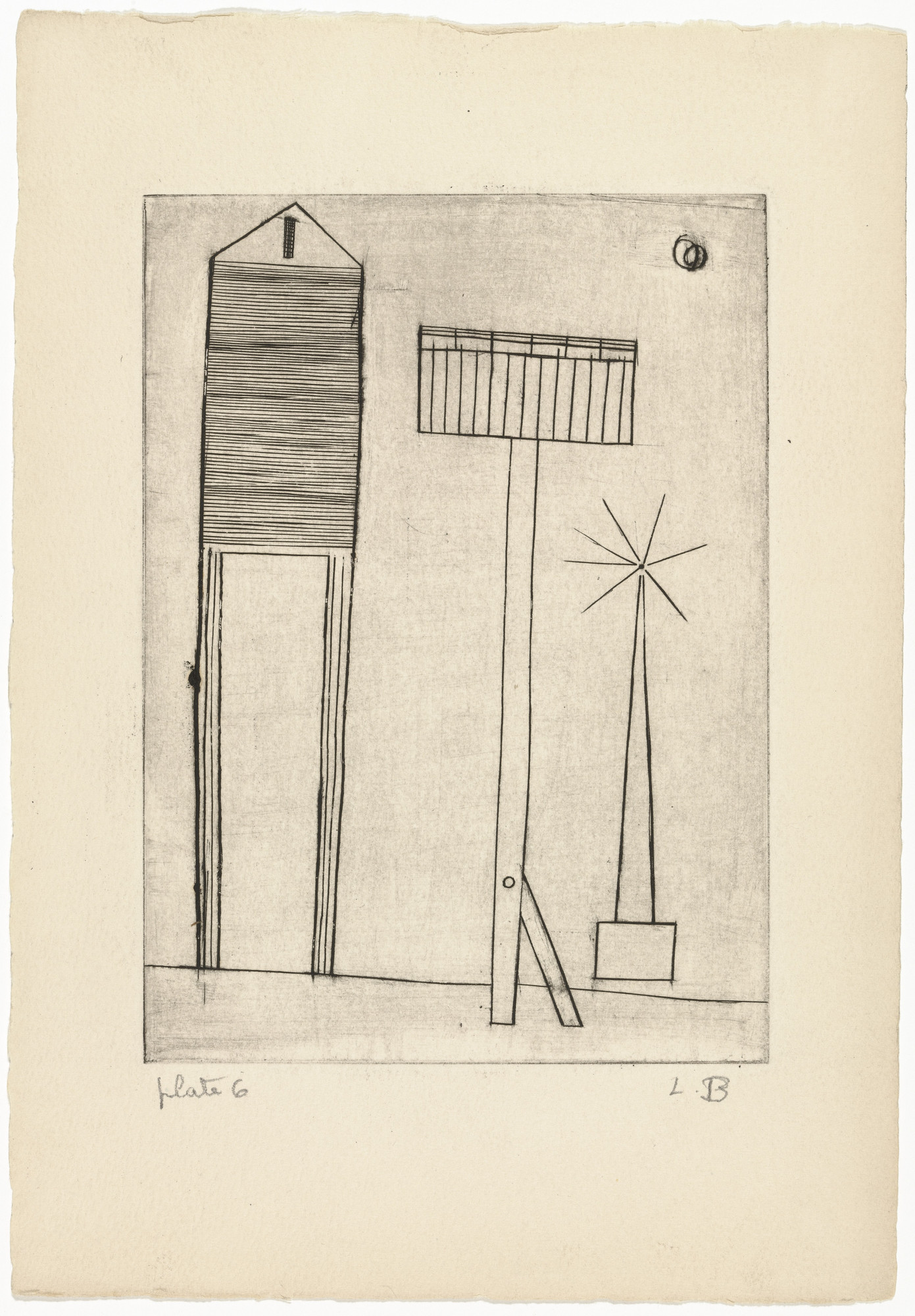 Louise Bourgeois. Plate 6 of 9, version 3 of 5, state III of IV, variant, from the illustrated book, He Disappeared into Complete Silence