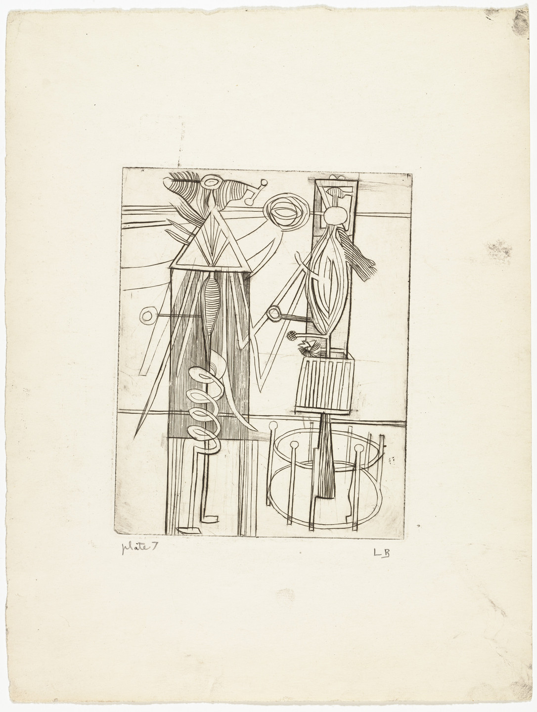 Louise Bourgeois. Plate 7 of 9, from the illustrated book, He Disappeared into Complete Silence. 1946-1947