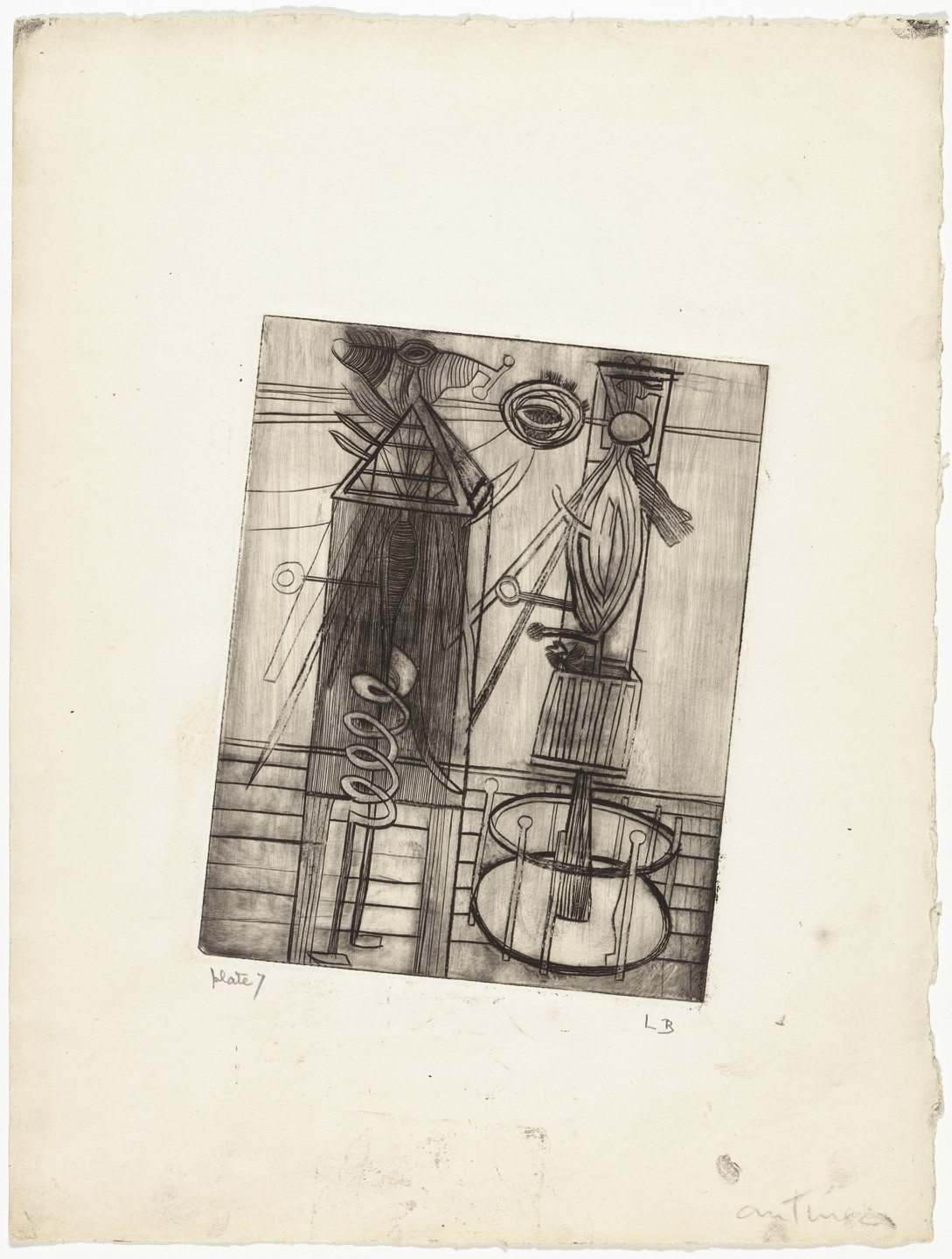 Louise Bourgeois. Plate 7 of 9, from the illustrated book, He Disappeared into Complete Silence. 1946-1947