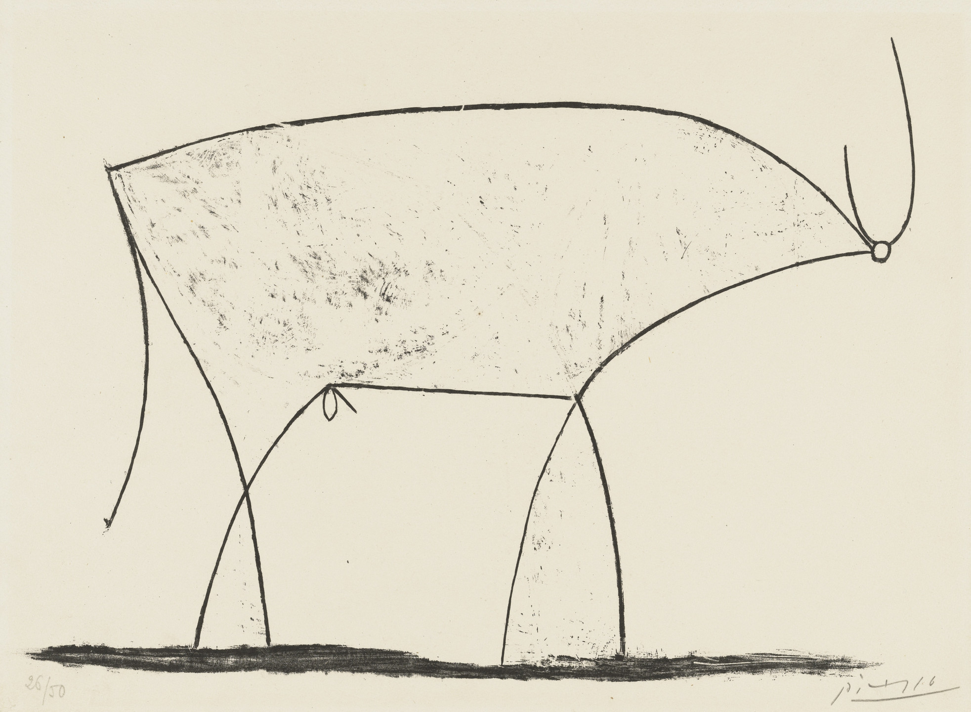 Pablo Picasso. The Bull (Le Taureau), state XIV. 1946