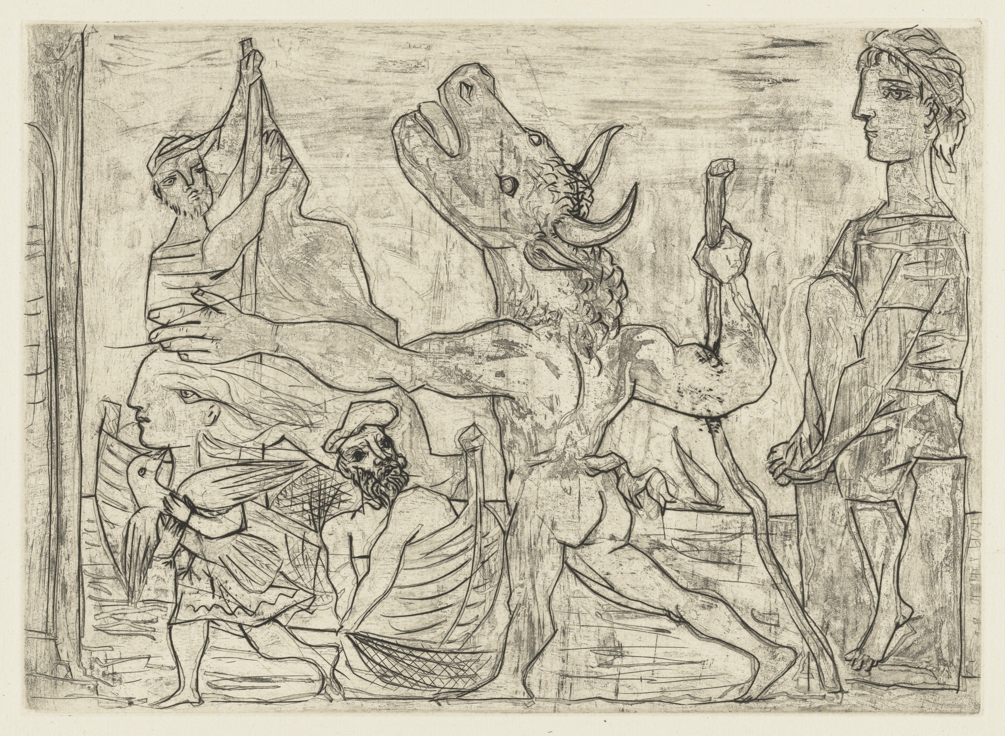 Pablo Picasso. Blind Minotaur Guided by a Little Girl with a