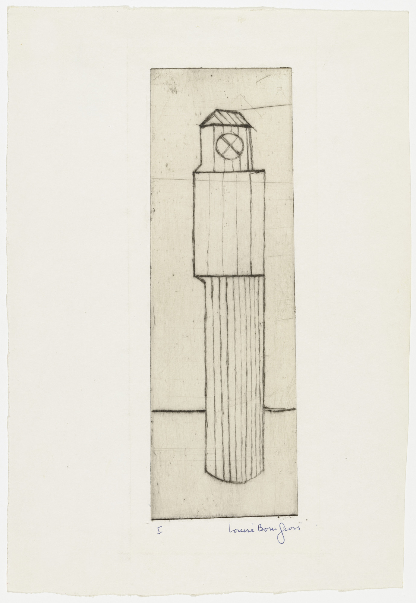 Louise Bourgeois. Plate 1 of 9, version 1 of 4, only state, from the illustrated book, He Disappeared into Complete Silence