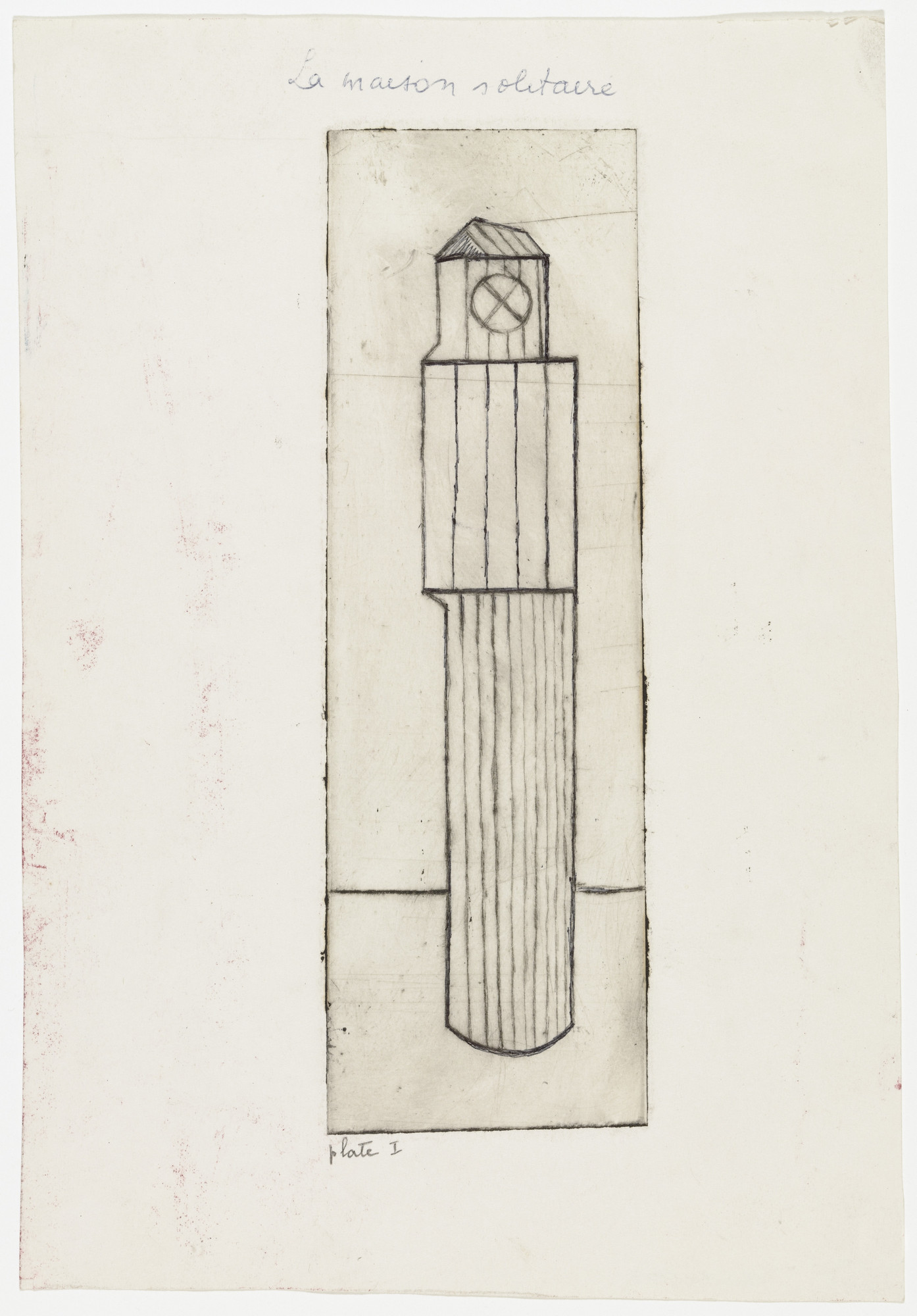 Louise Bourgeois. Plate 1 of 9, version 1 of 4, only state, variant, from the illustrated book, He Disappeared into Complete Silence