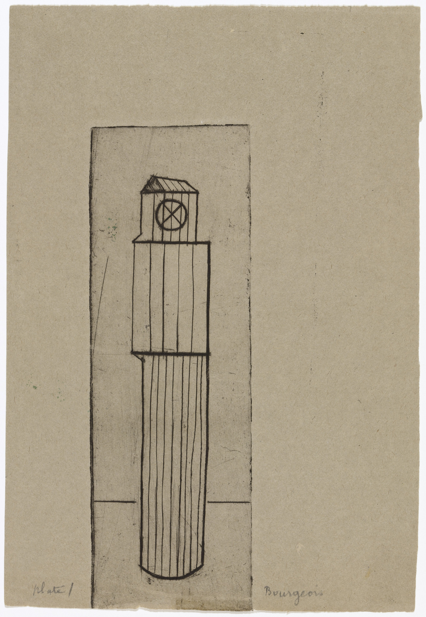 Louise Bourgeois. Plate 1 of 9, version 2 of 4, state I of IV, from the illustrated book, He Disappeared into Complete Silence