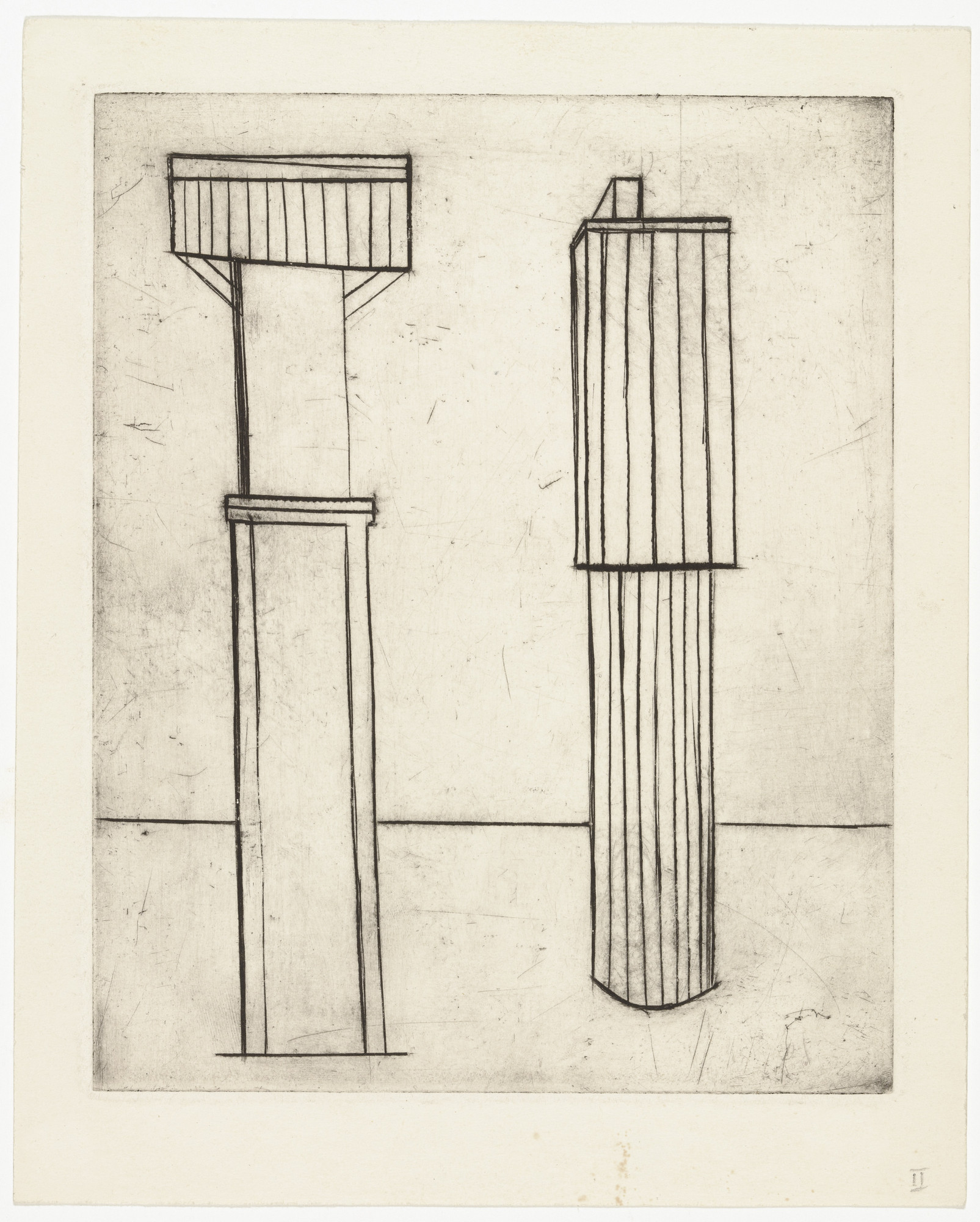 Louise Bourgeois. Plate 2 of 9, version 1 of 3, state V of VII, from the illustrated book, He Disappeared into Complete Silence