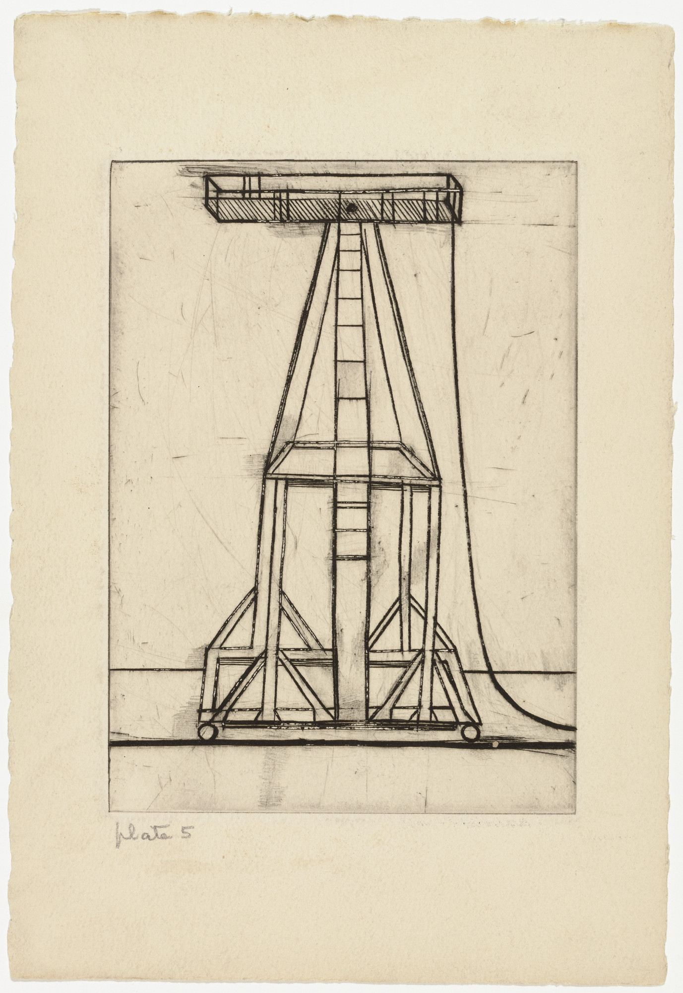 Louise Bourgeois. Plate 5 of 9, version 1 of 3, state III of IV, from the illustrated book, He Disappeared into Complete Silence