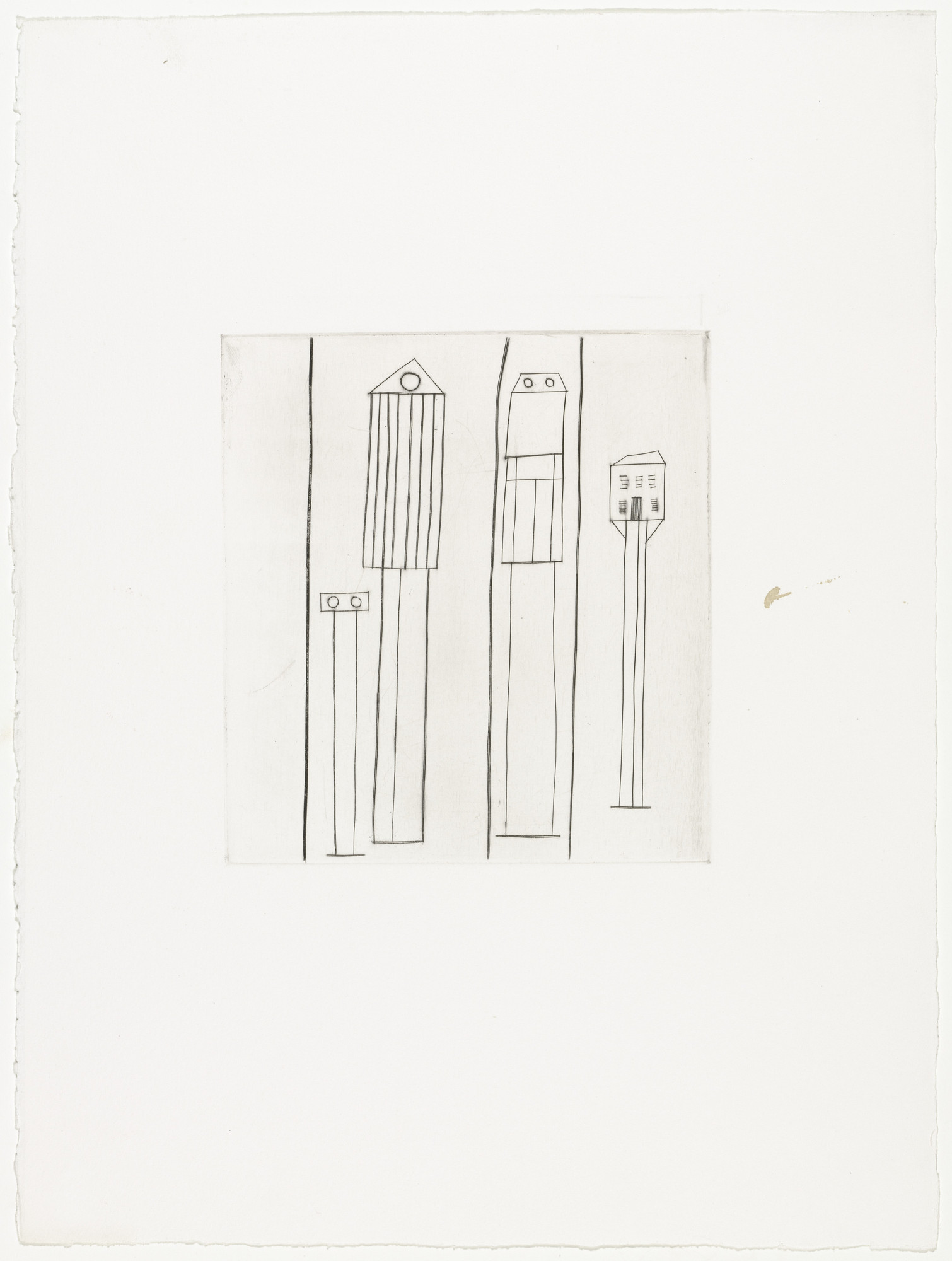 Louise Bourgeois. Atlantic Avenue No 2: Transparent Houses, version 3 of 3, state II of II