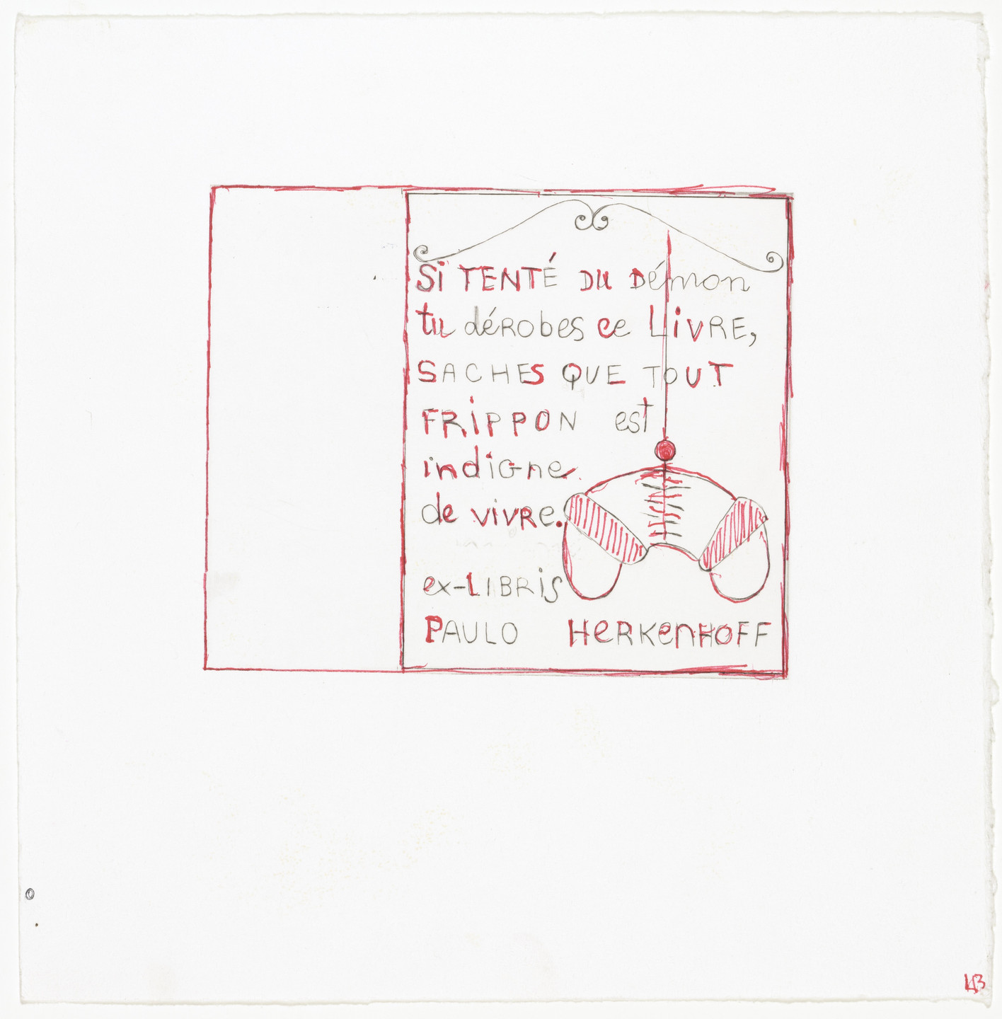 Louise Bourgeois. Ex Libris (for Paulo Herkenhoff). 2001