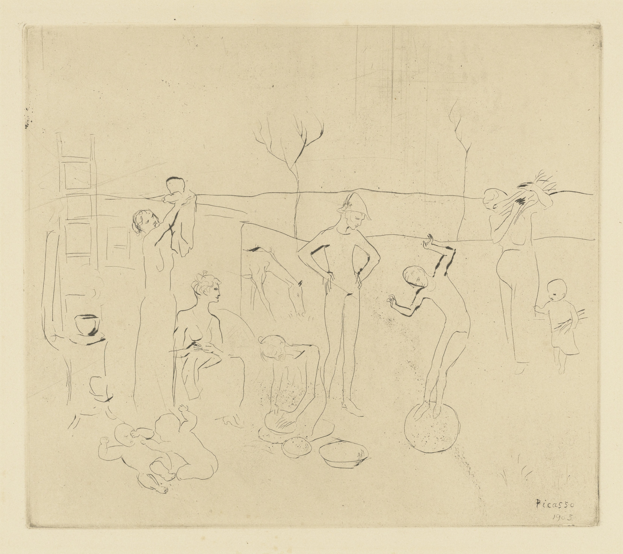Pablo Picasso. Acrobats (Les Saltimbanques) from the Saltimbanques series