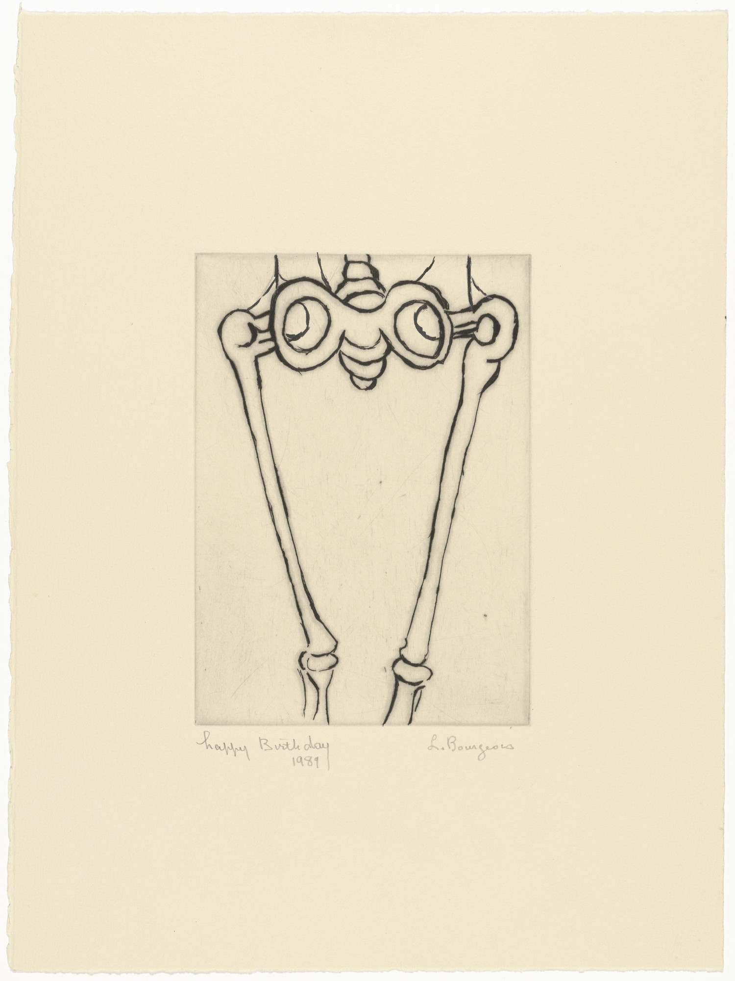 Louise Bourgeois. Untitled, plate 8 of 12, version 1 of 2, only state, variant, from the portfolio, Anatomy