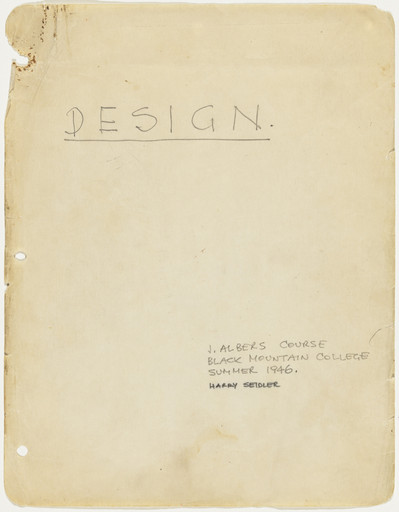 Black Mountain College Notebook
Notes from Josef Albers Design Lectures
