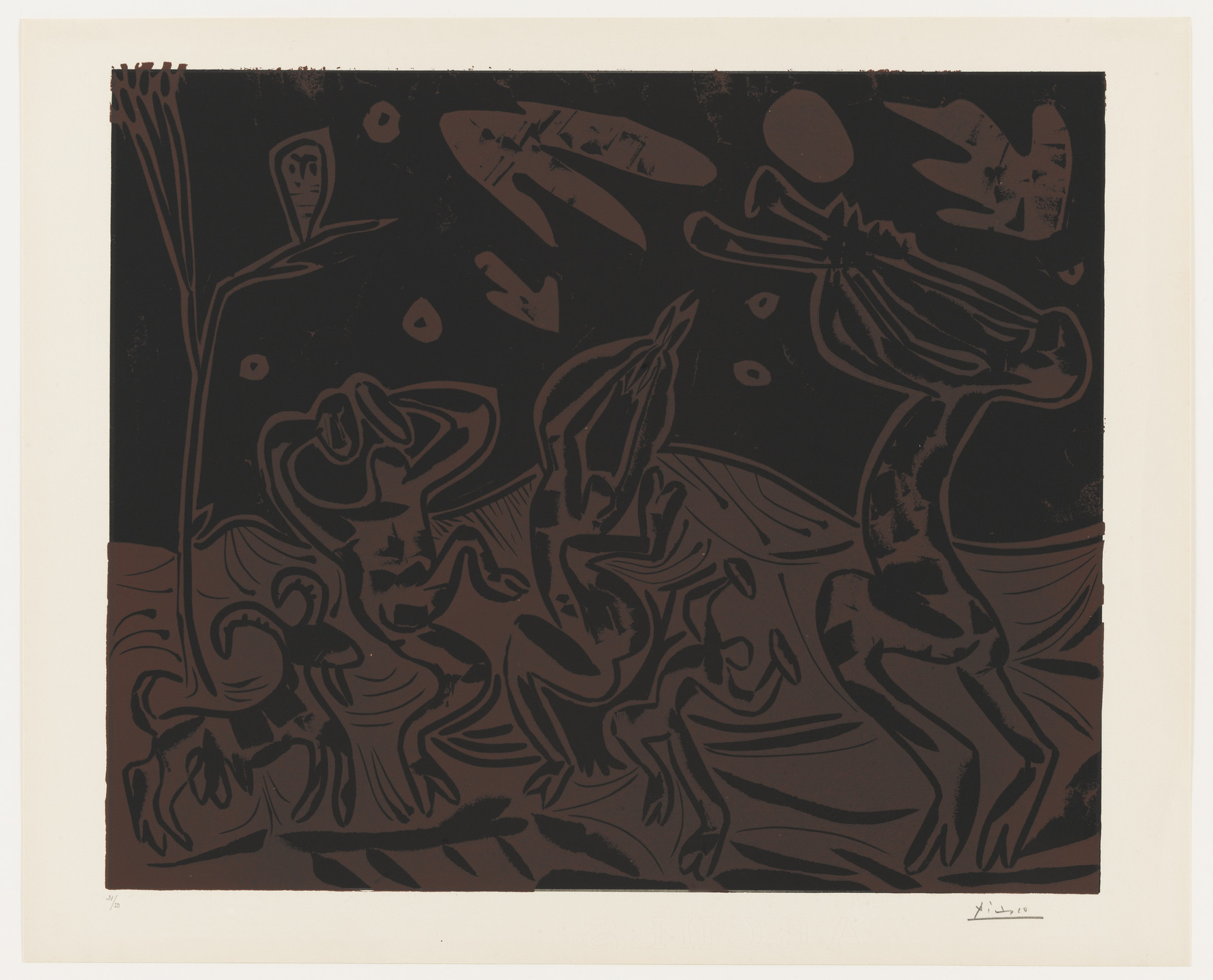 Pablo Picasso. Nocturnal Dance with an Owl (Danse nocturne avec un hibou). 1959