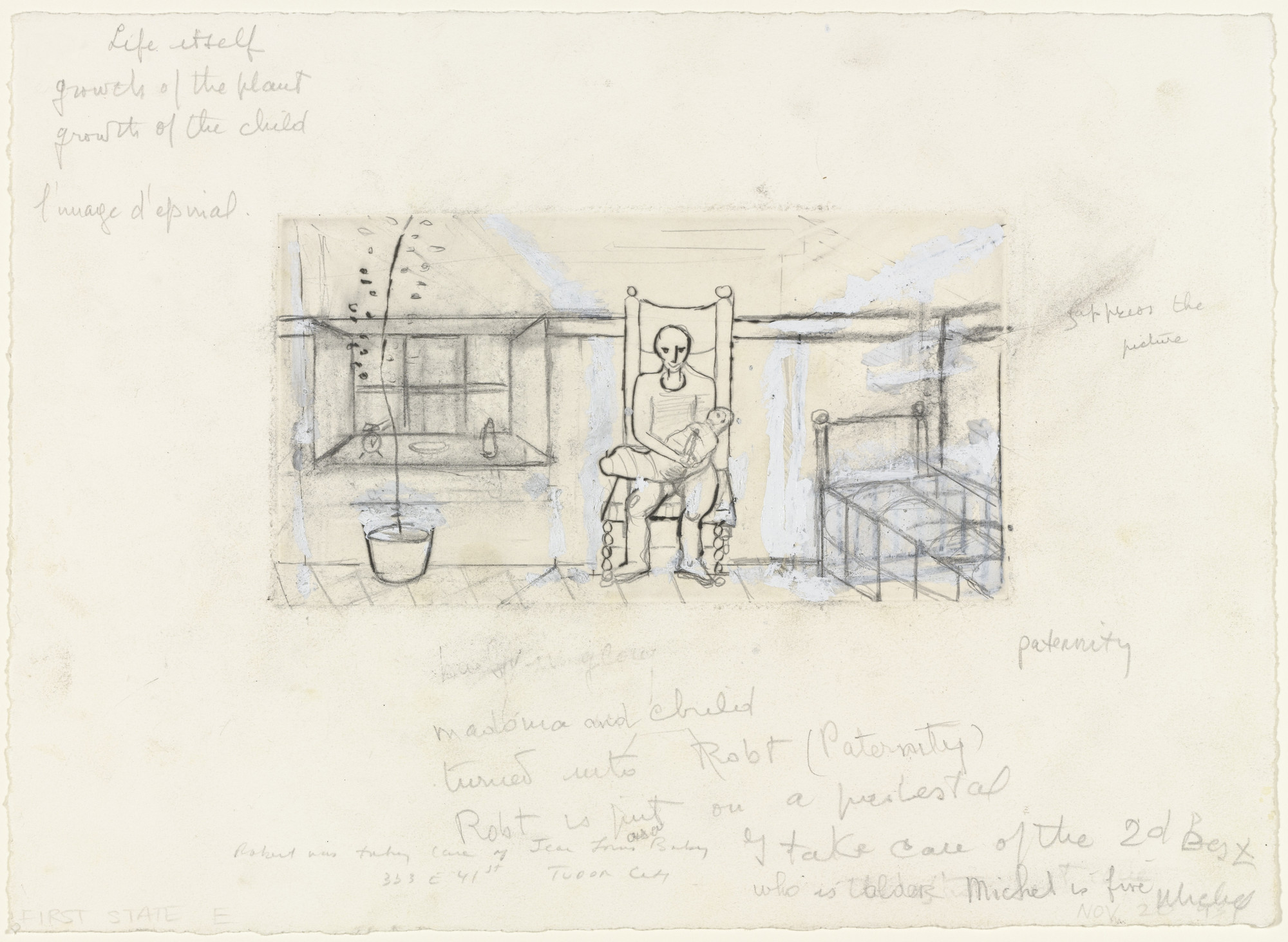 Louise Bourgeois. Paternity, plate 12 of 14, state I of V, from the portfolio, Autobiographical Series