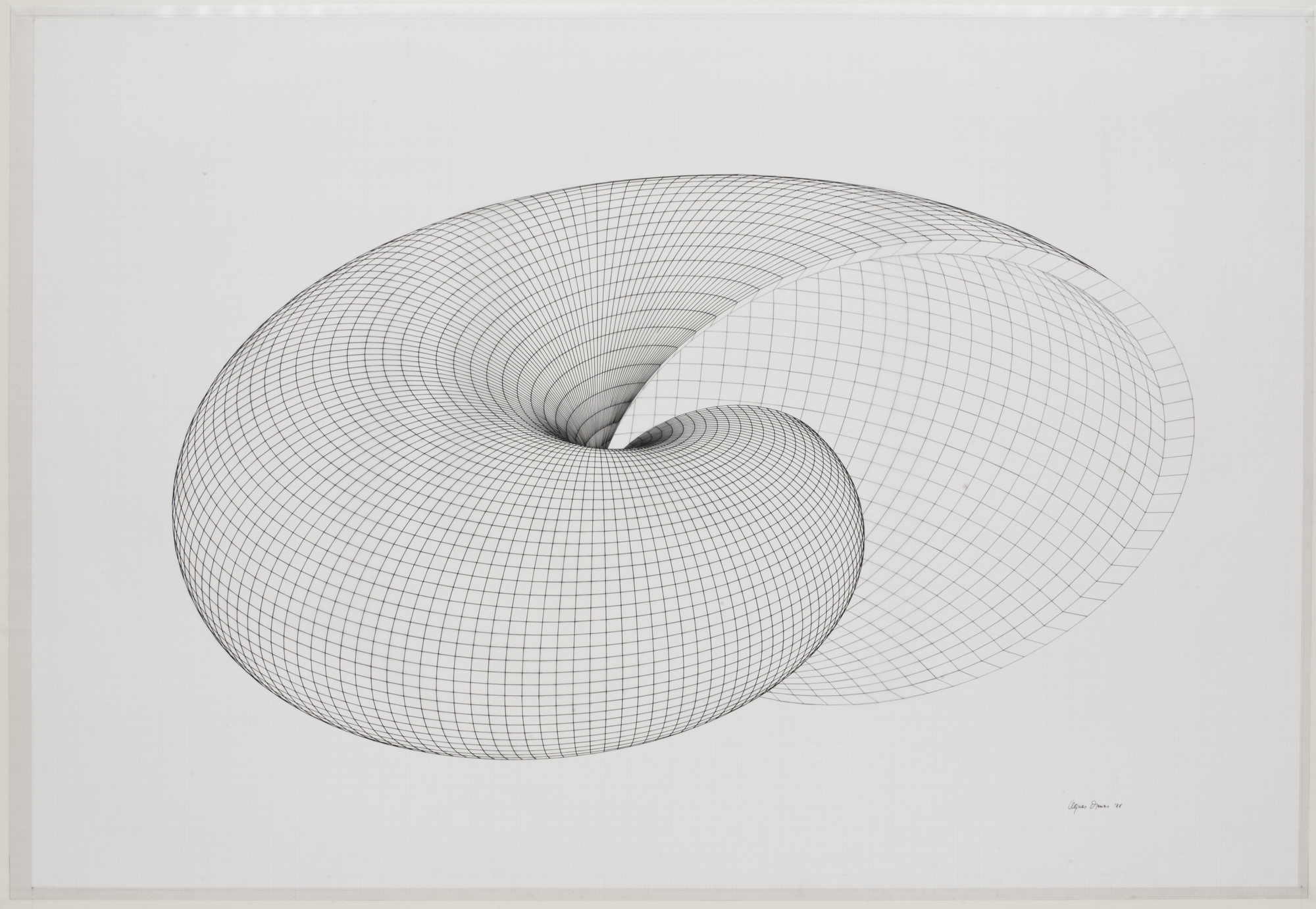 Agnes Denes. Snail Pyramid – Study for Self-Contained, Self-Supporting City Dwelling – A Future Habitat. 1988