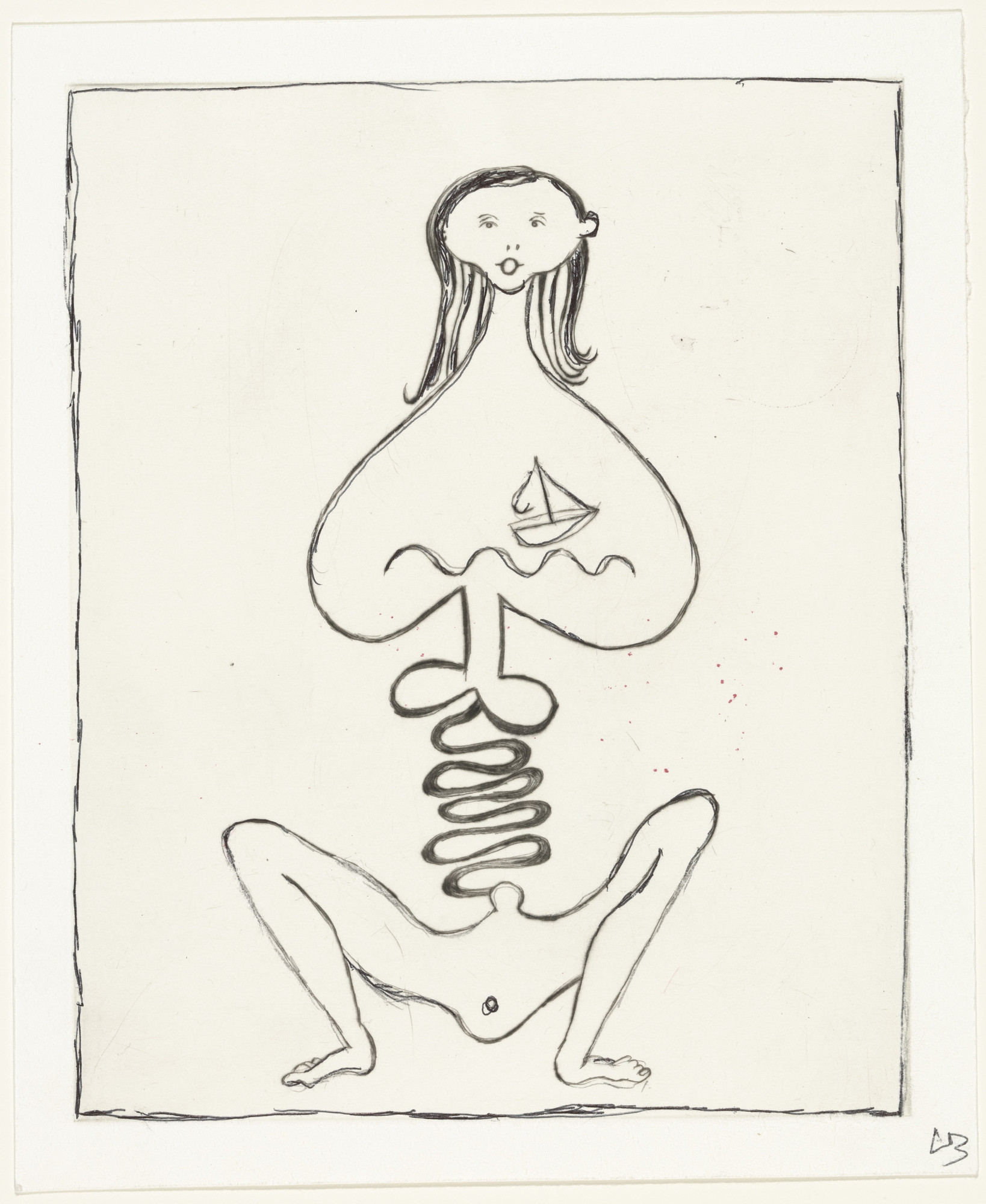 Louise Bourgeois. La Nausée, plate 1 of 7, state II of III, variant, from the portfolio, La Réparation